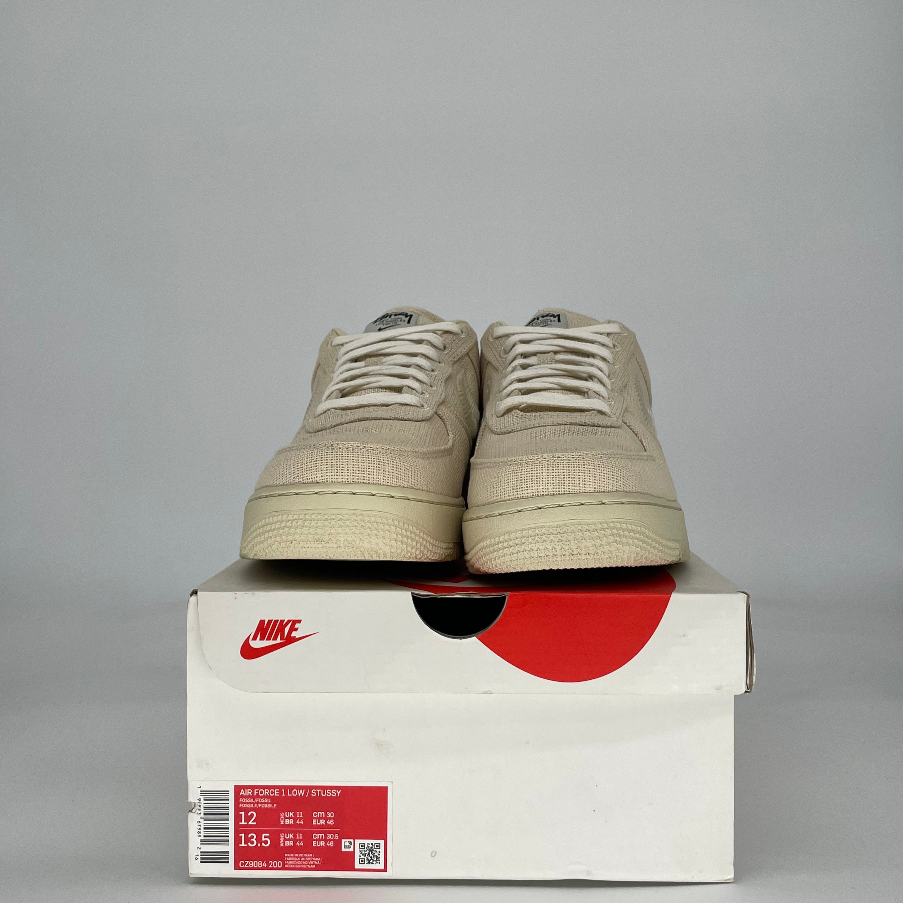 NIKE AIR FORCE 1 LOW STUSSY FOSSIL CZ9084-200 SIZE 12/13.5W