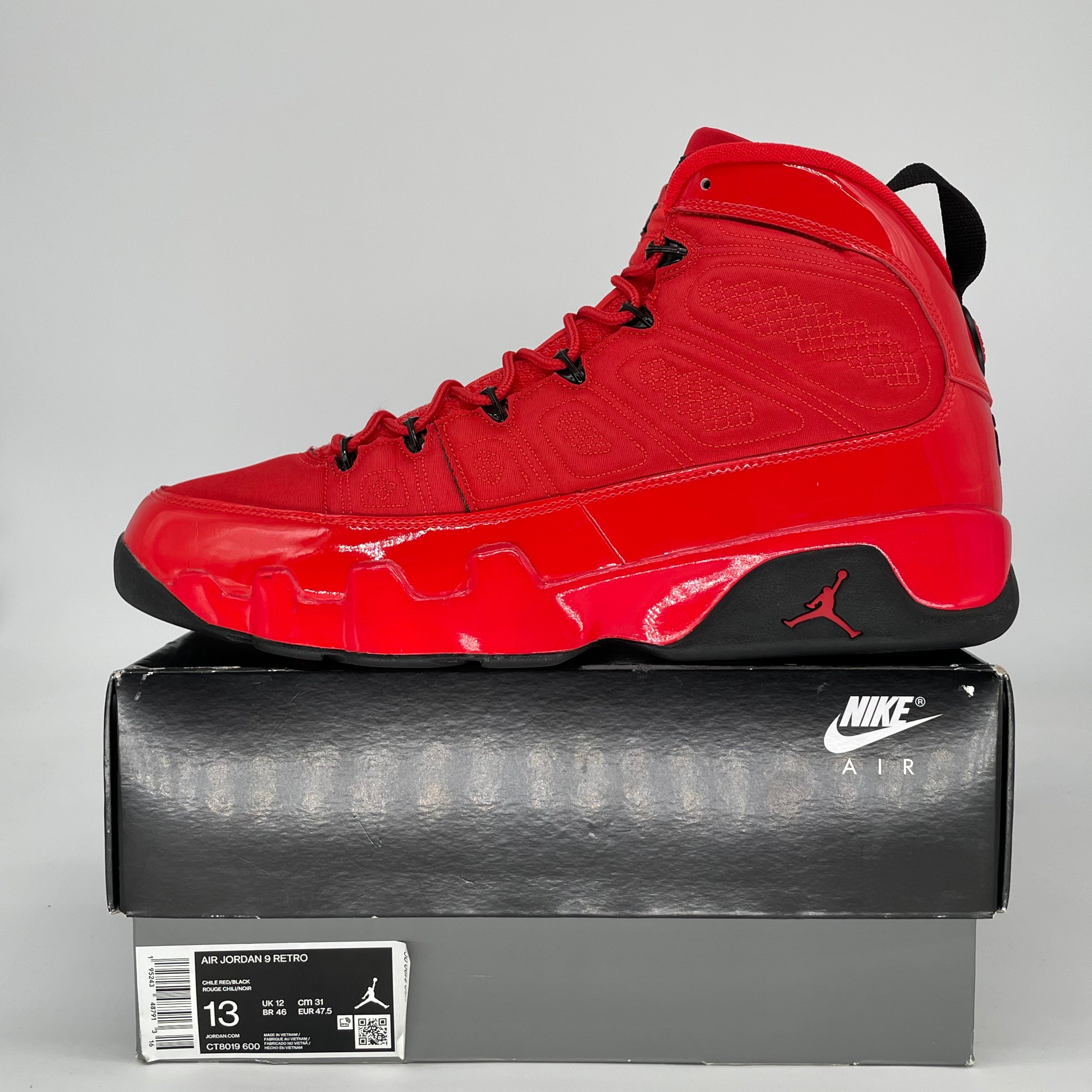 AIR JORDAN 9 CHILE RED CT8019-600 SIZE 13/14.5W