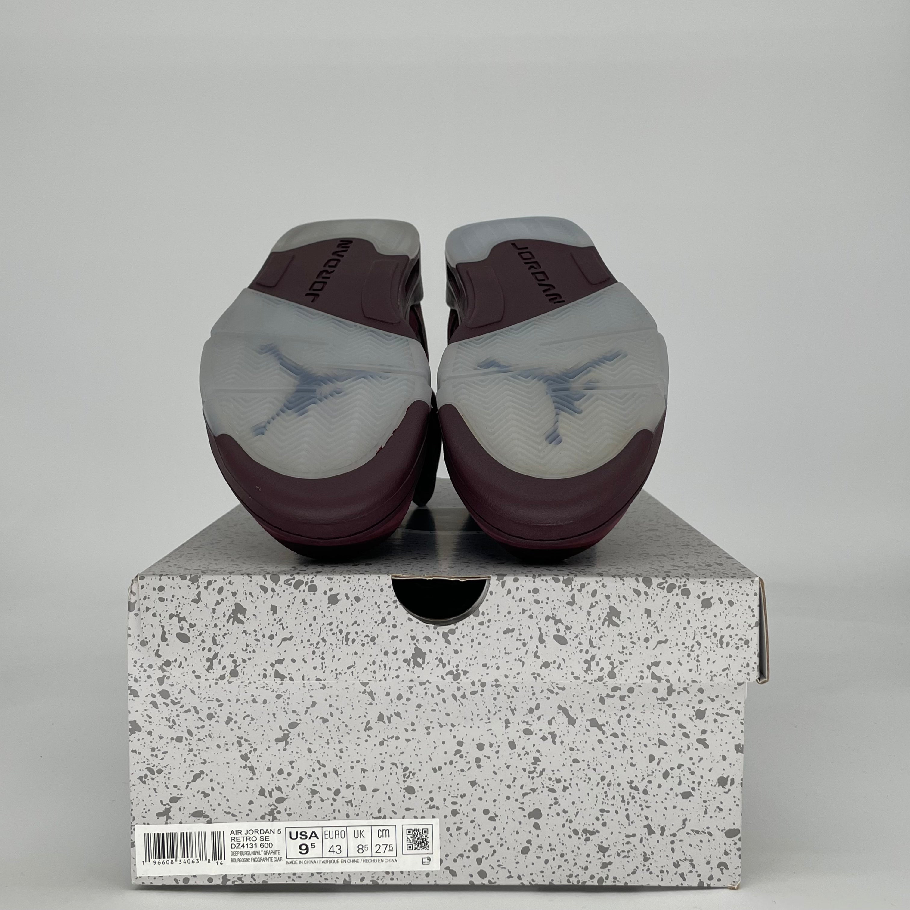 AIR JORDAN 5 BURGUNDY DZ4131-600 SIZE 9.5/11W