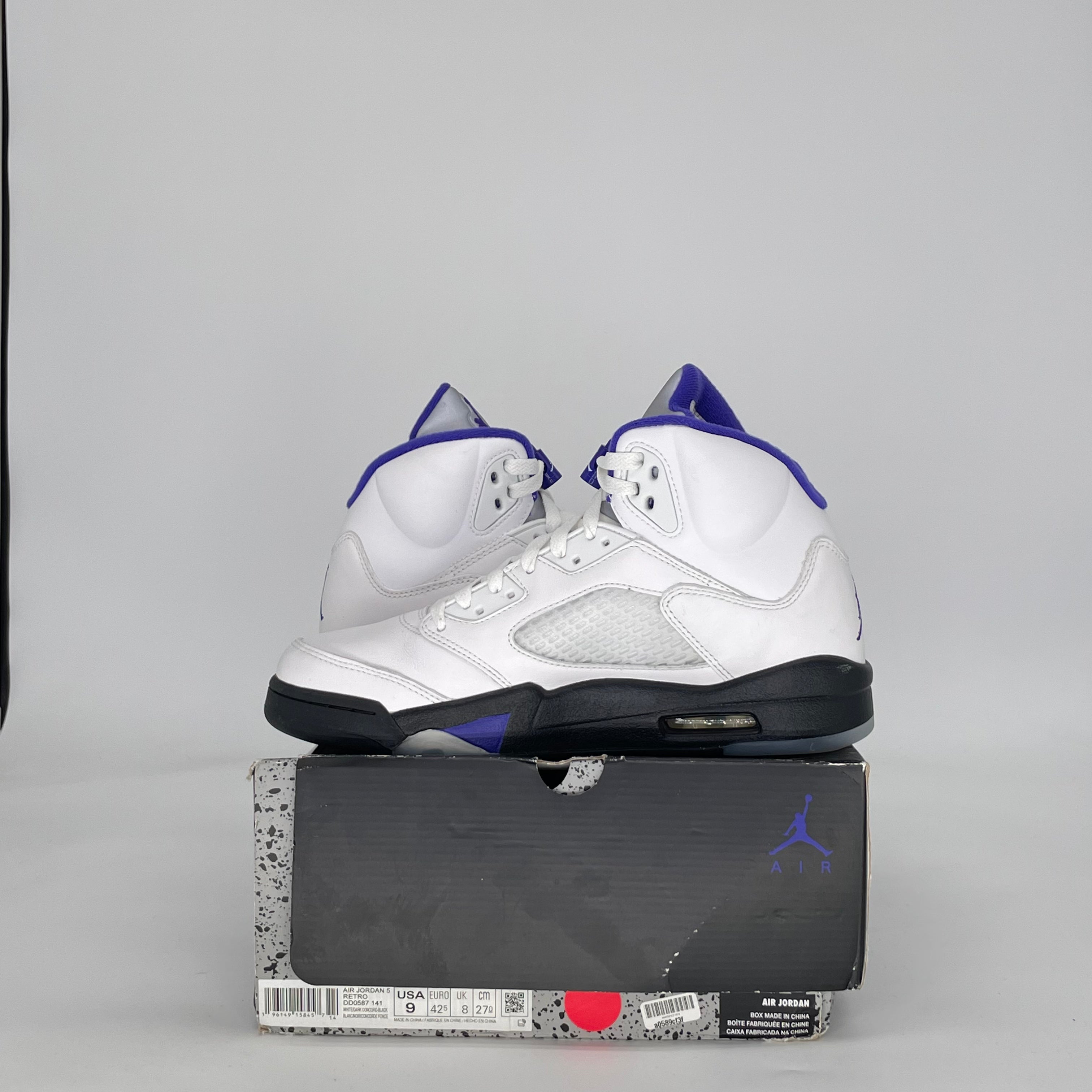 AIR JORDAN 5 DARK CONCORD DD0587-141 SIZE 9/10.5W