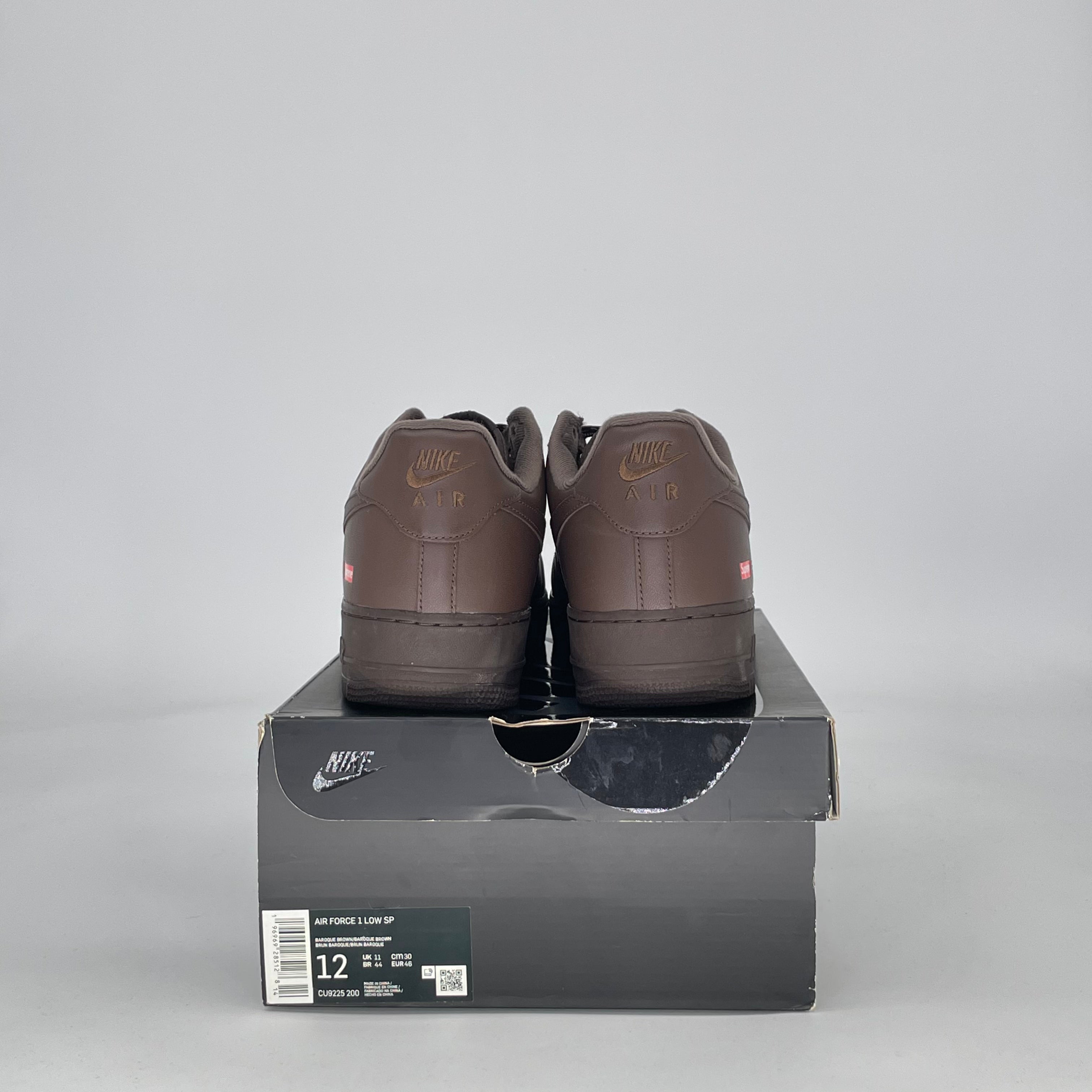 NIKE AIR FORCE 1 LOW SUPREME BAROQUE BROWN CU9225-200 SIZE 12/13.5W