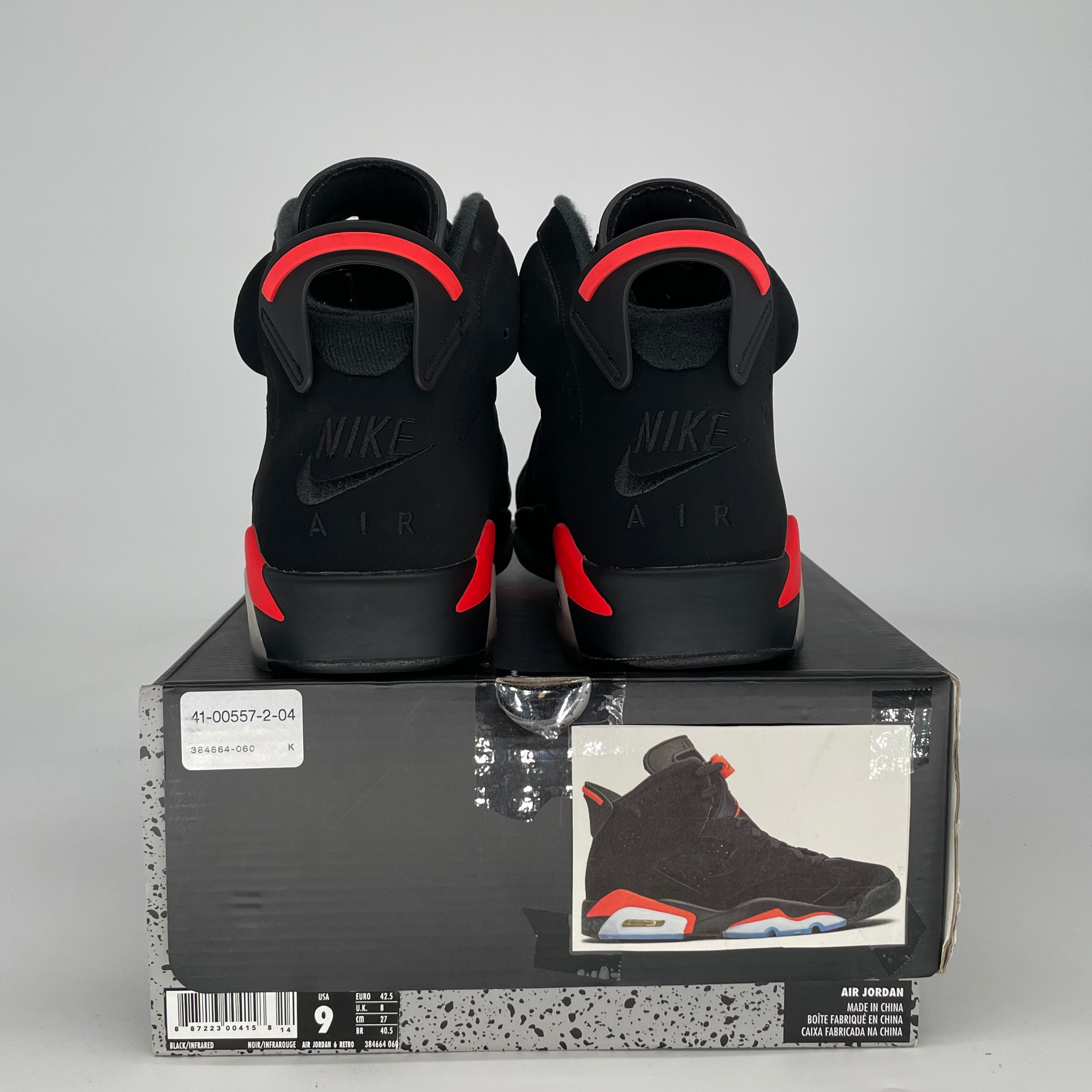 AIR JORDAN 6 BLACK INFRARED 384664-060 SIZE 9/10.5W