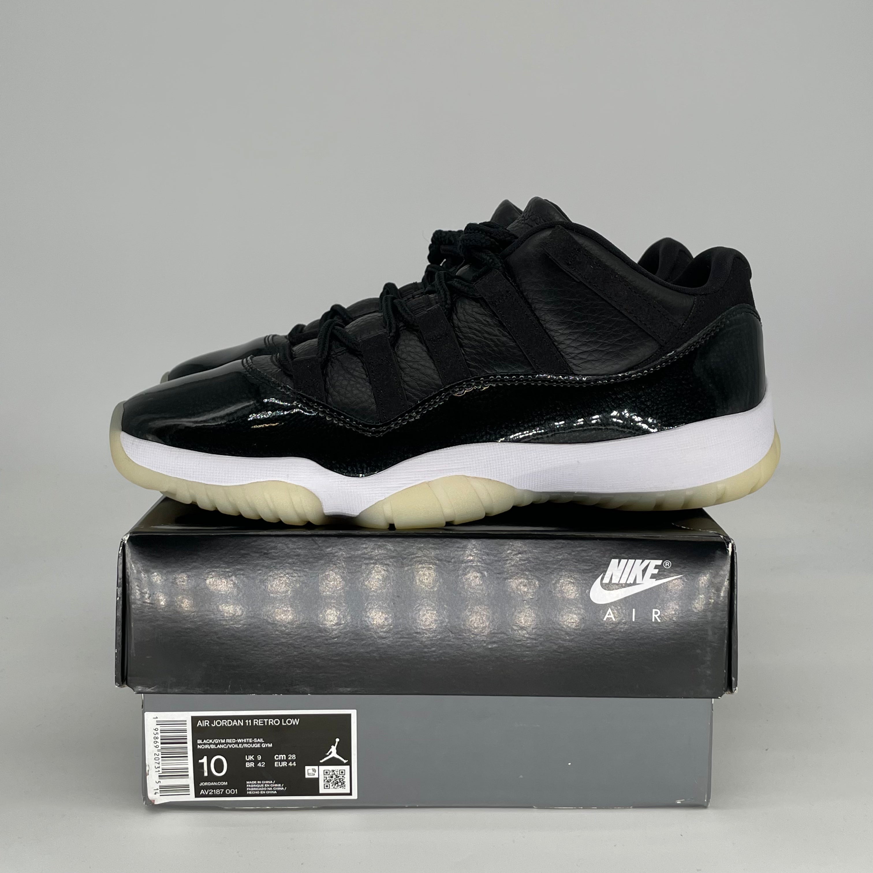 AIR JORDAN 11 LOW 72-10 AV2187-001 SIZE 10/11.5W