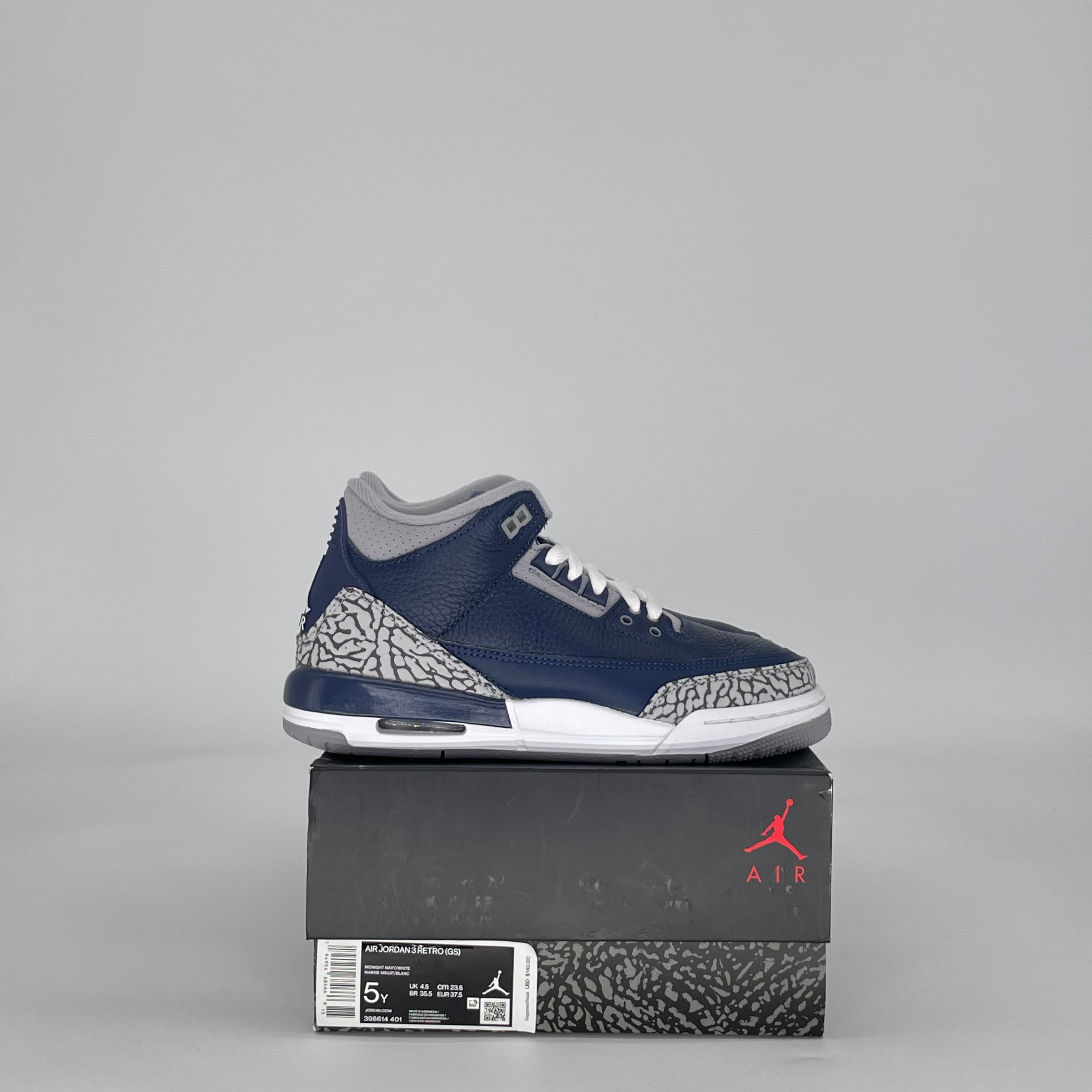 AIR JORDAN 3 GEORGETOWN (2021) 398614-401 SIZE 5/6.5W GS