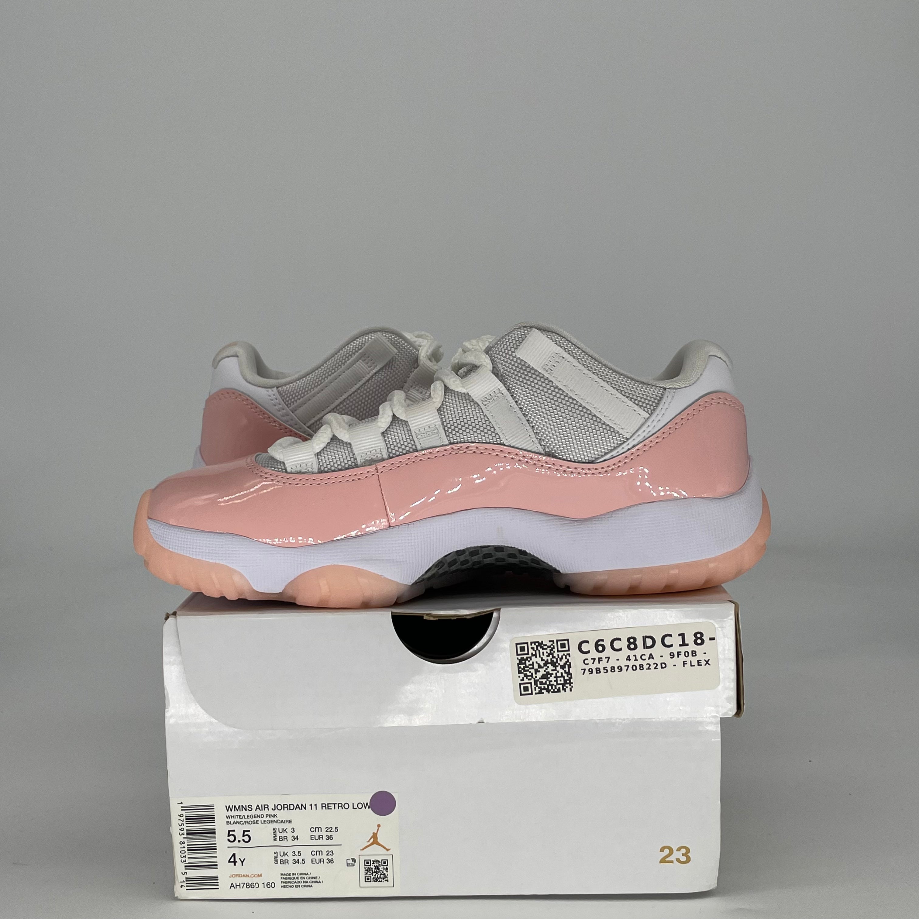 AIR JORDAN 11 LOW LEGEND PINK W AH7860-160 SIZE 4/5.5W