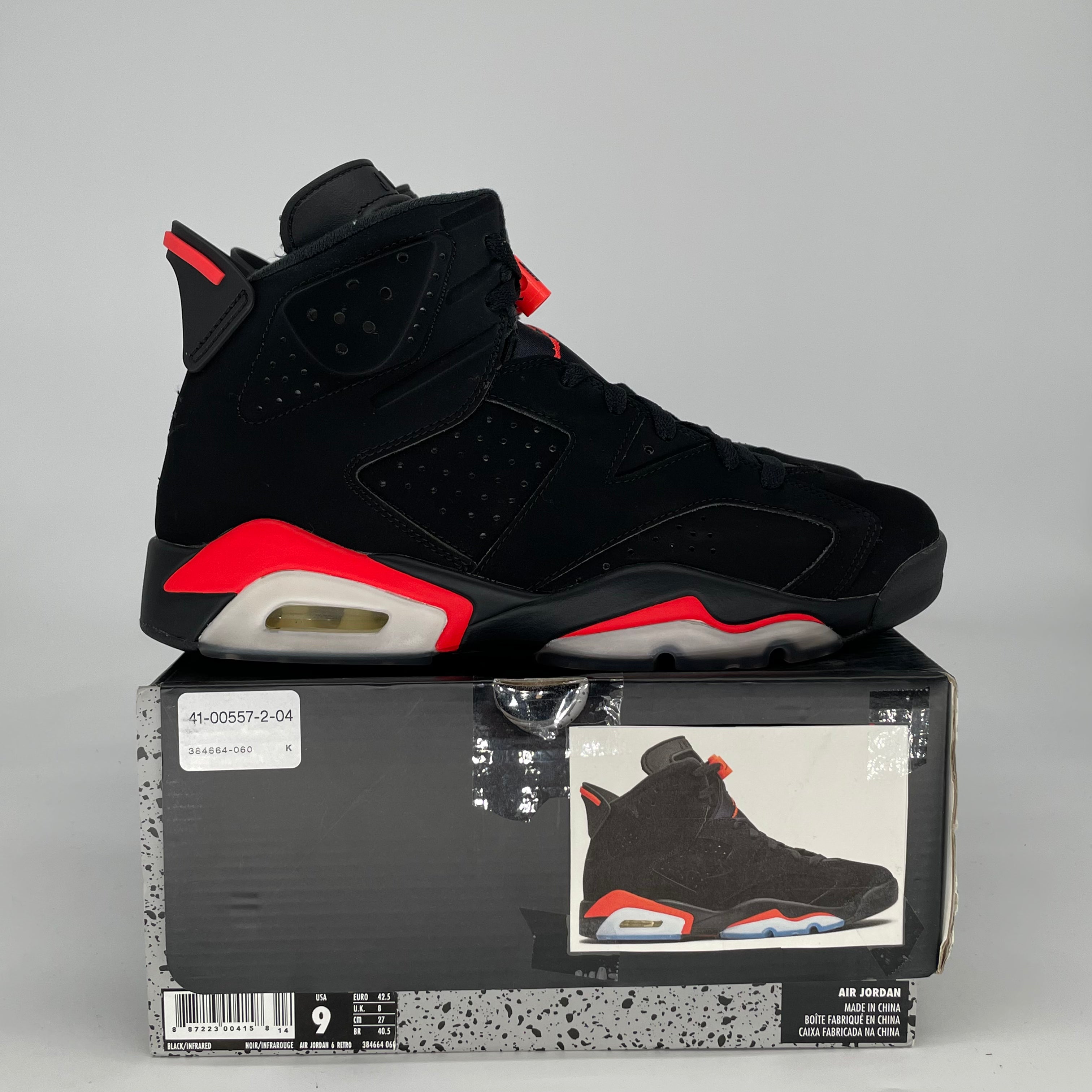 AIR JORDAN 6 BLACK INFRARED 384664-060 SIZE 9/10.5W