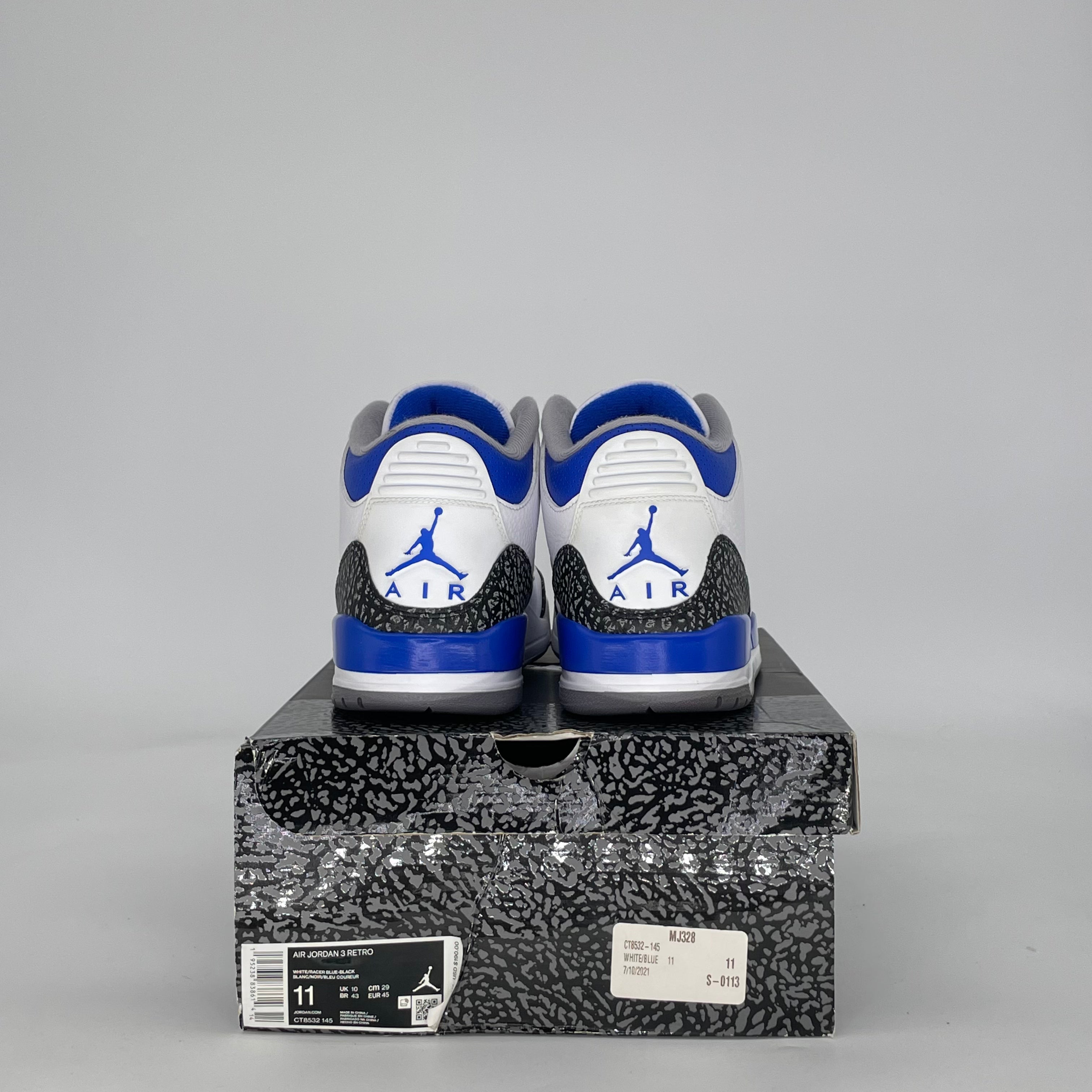 AIR JORDAN 3 RACER BLUE CT8532-145 SIZE 11/12.5W