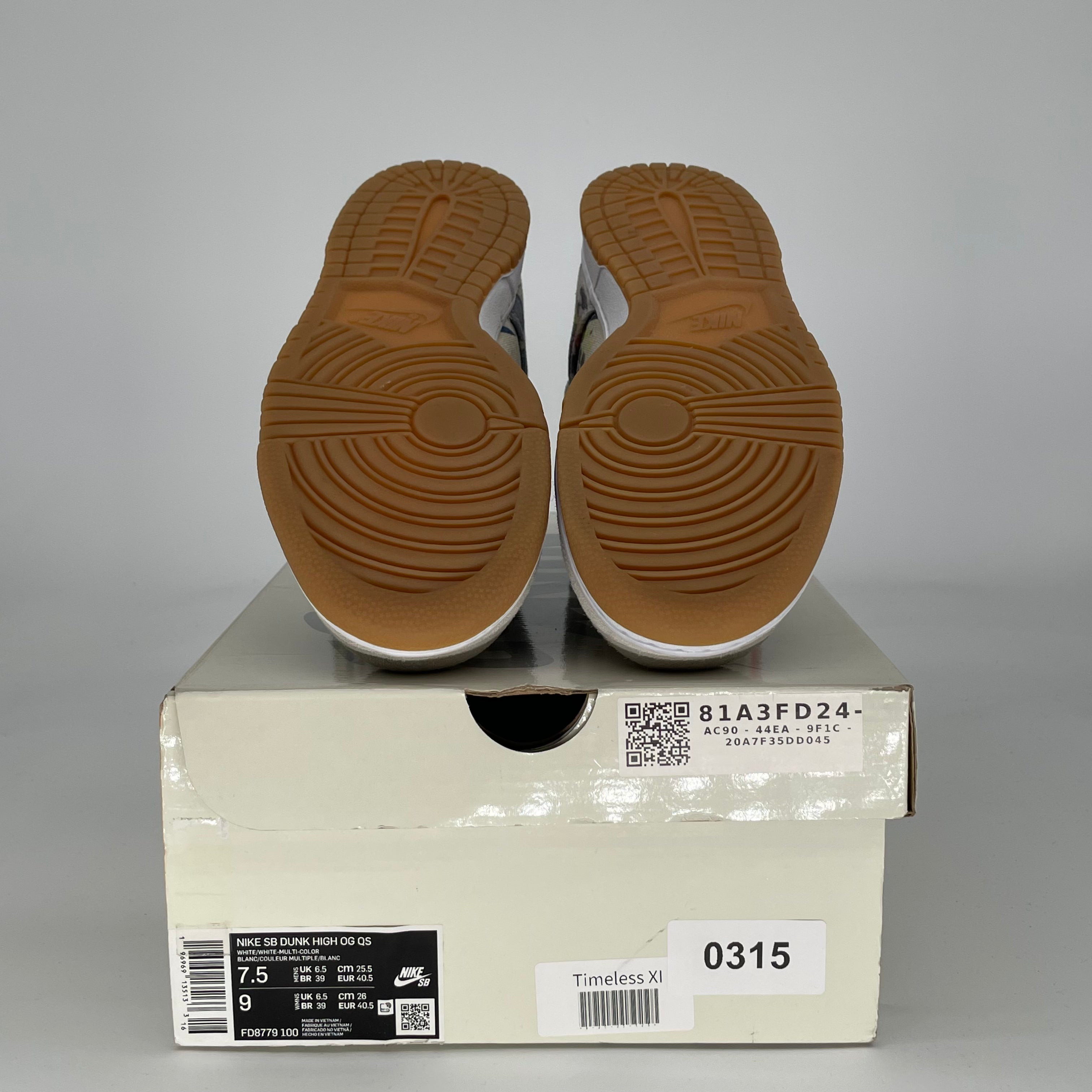 NIKE SB DUNK HIGH X SUPREME RAMMELLZEE SIZE 7.5/9W