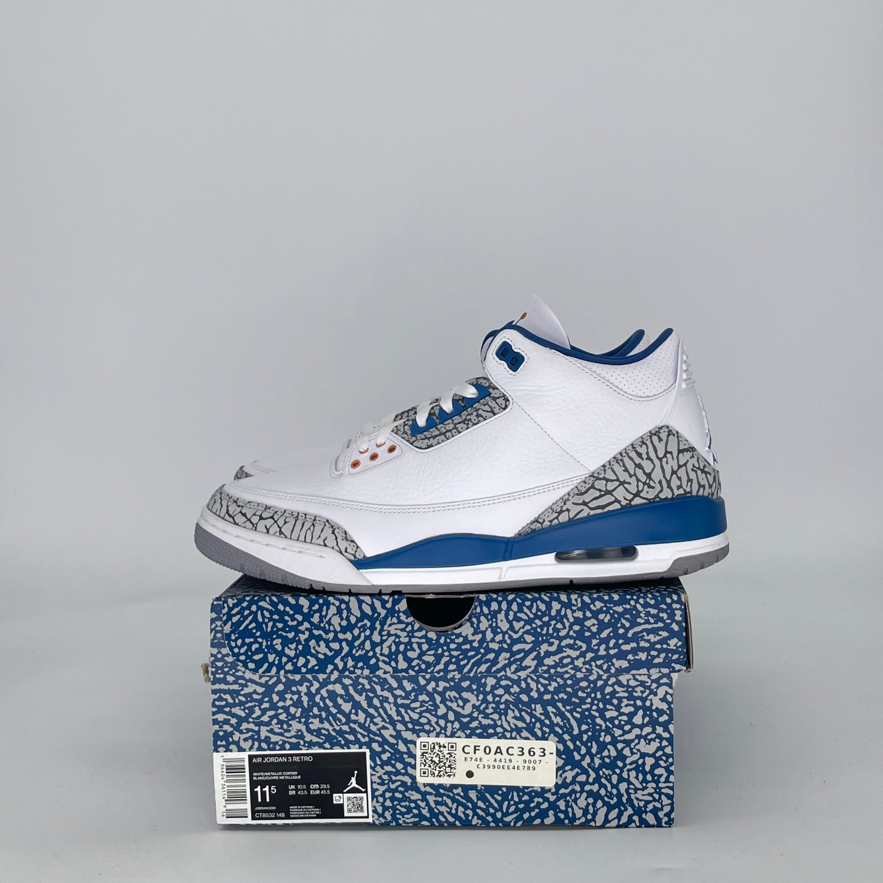 AIR JORDAN 3 WIZARDS CT8532-148 SIZE 11.5/13W