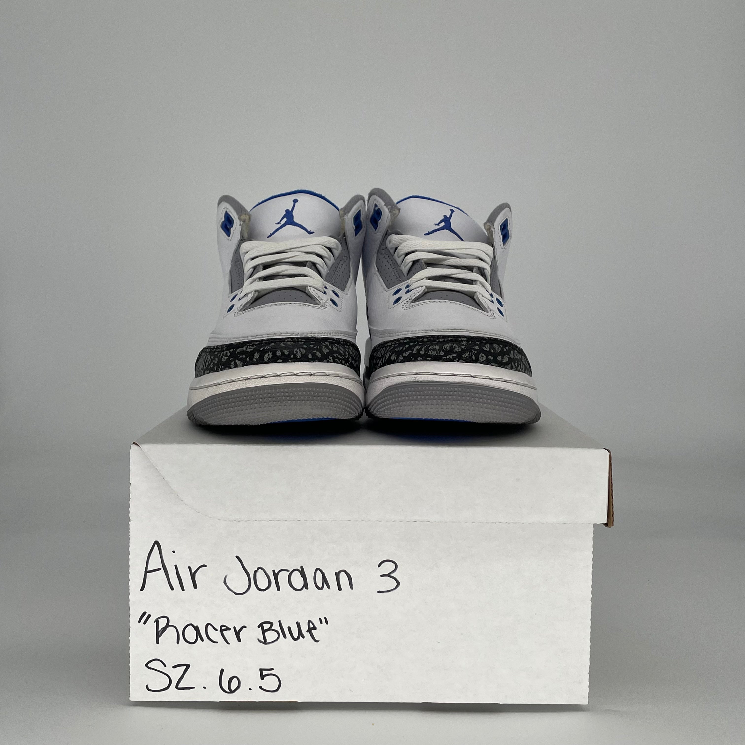 AIR JORDAN 3 RACER BLUE 398614-145 SIZE 6.5/8W