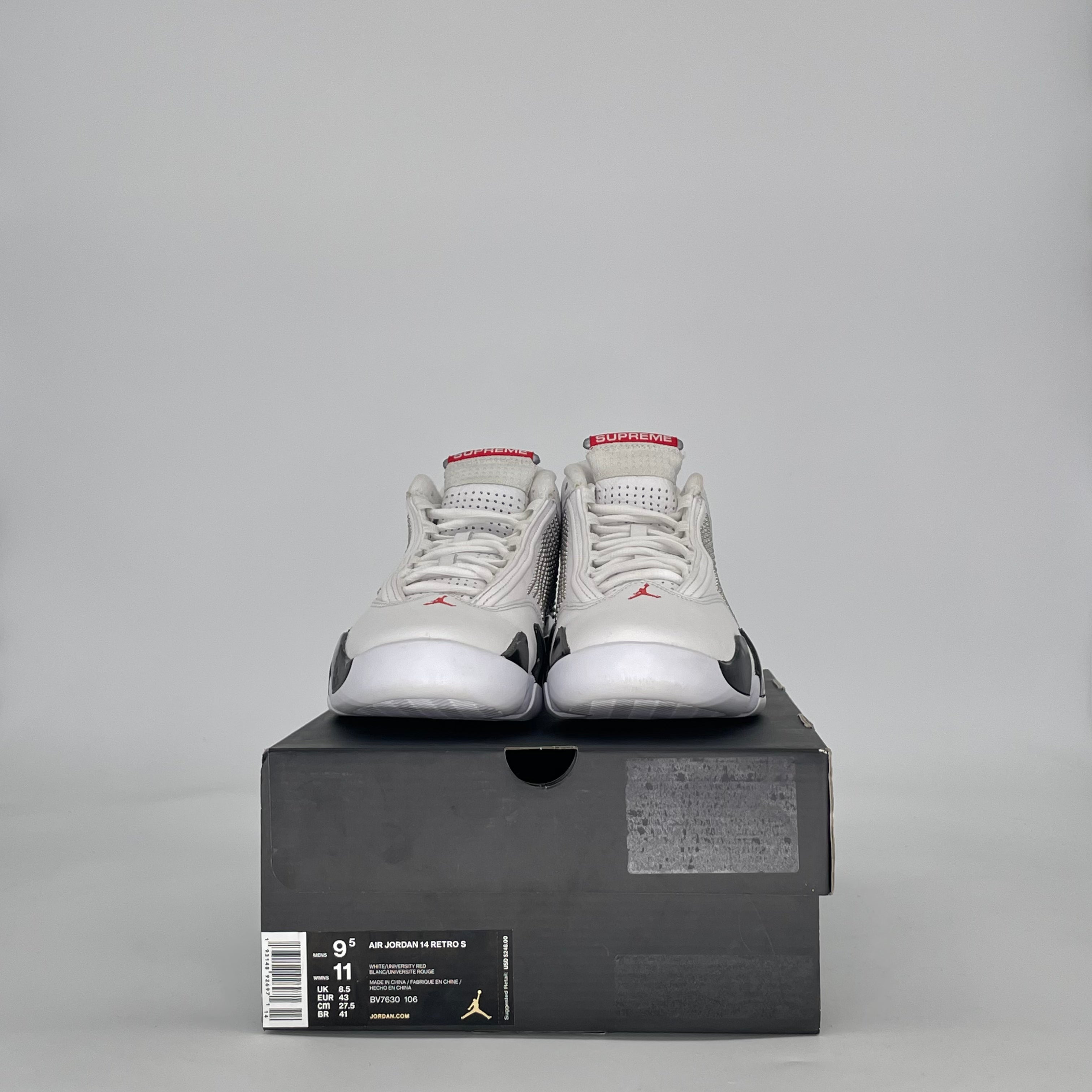 AIR JORDAN 14 SUPREME WHITE BV7630-106 SIZE 9.5/11W
