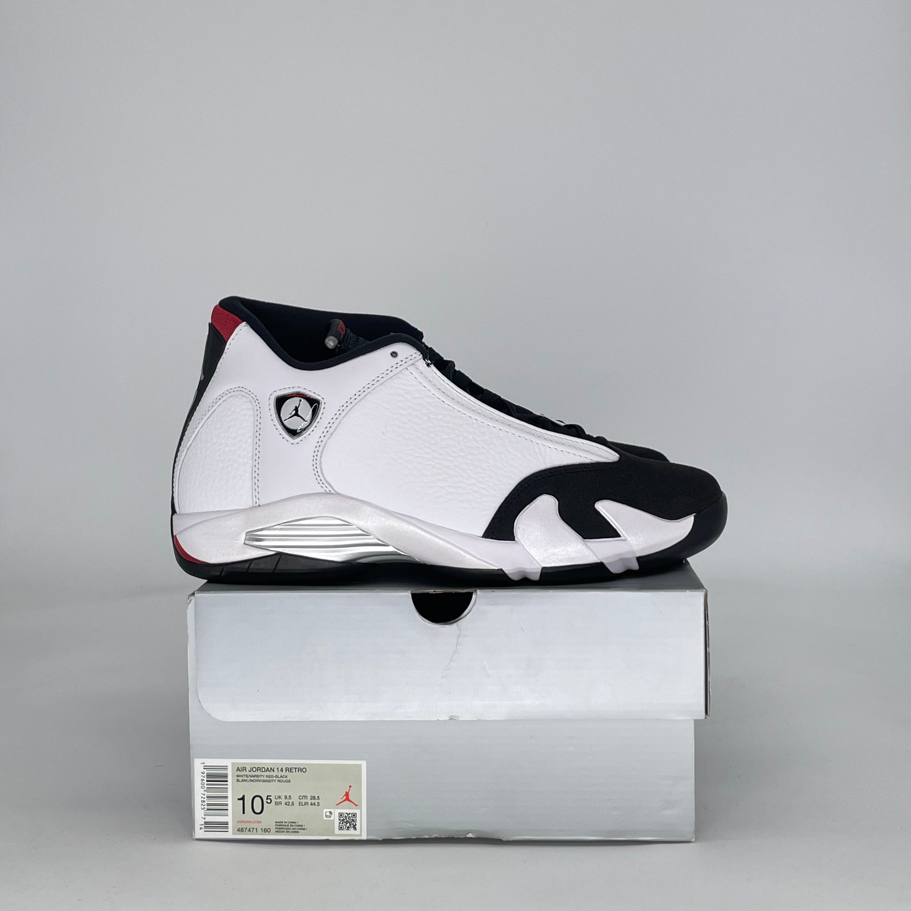 AIR JORDAN 14 BLACK TOE 487471-160 SIZE 10.5/12W