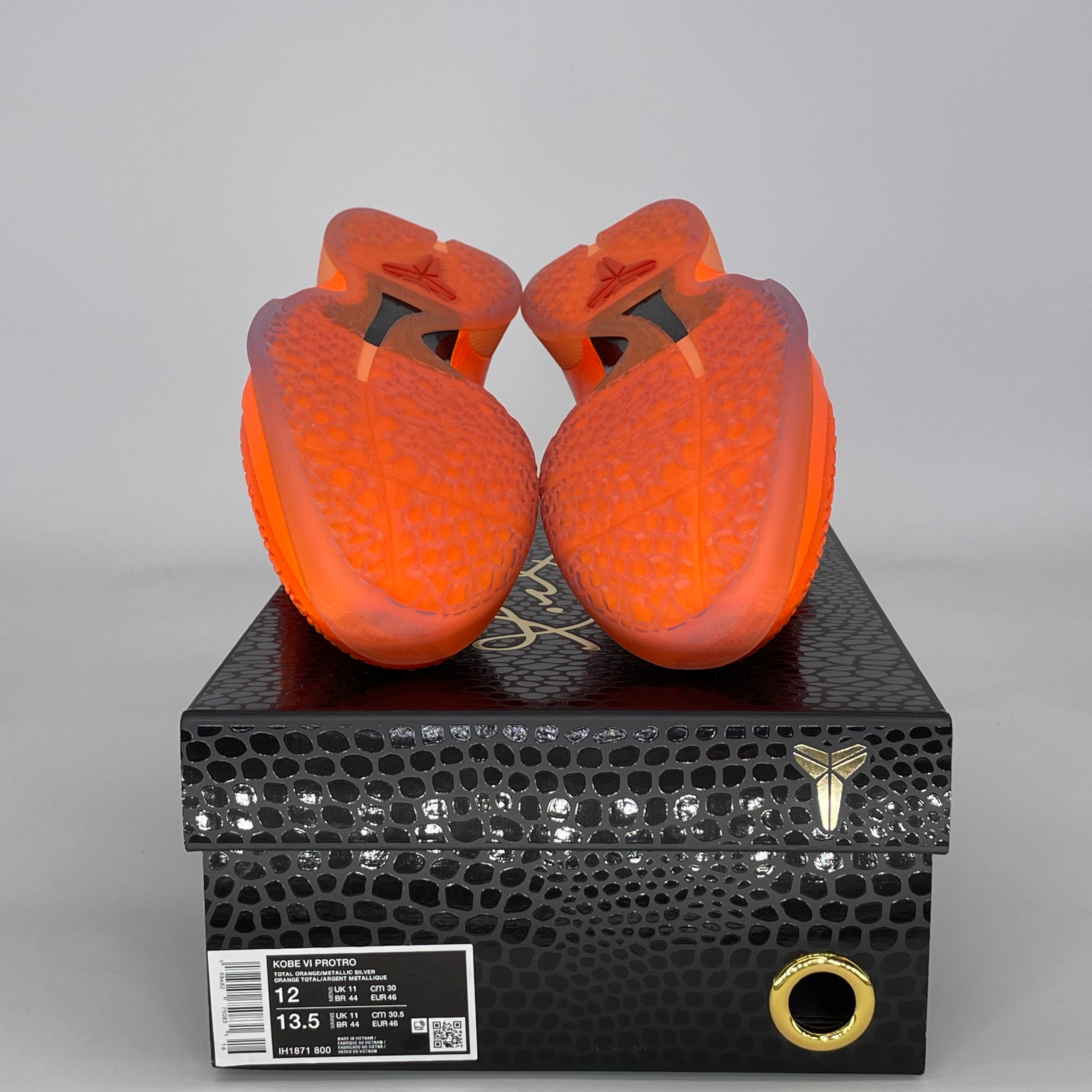 NIKE KOBE 6 PROTRO TOTAL ORANGE IH1871-800 SIZE 12/13.5W