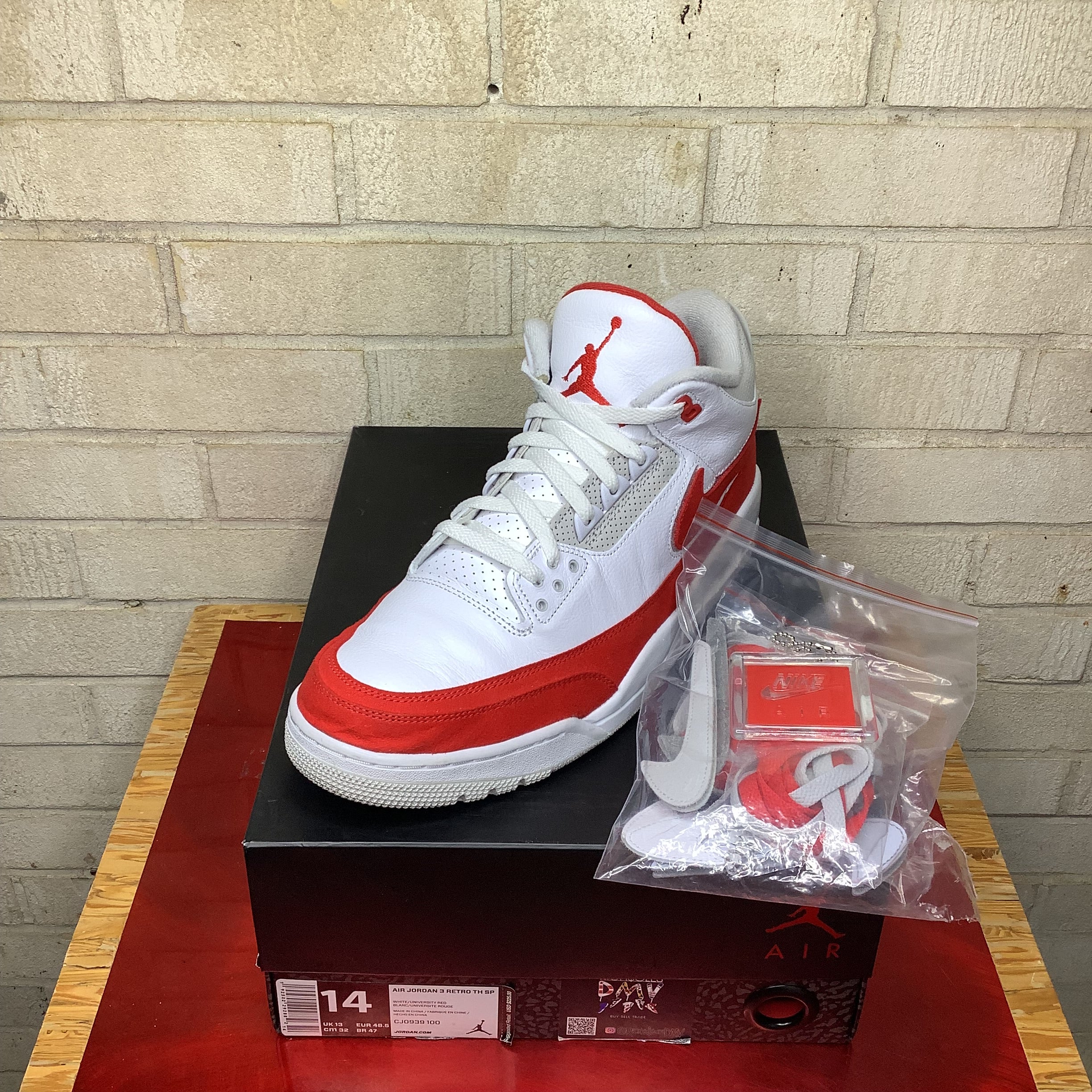 AIR JORDAN 3 TINKER UNIVERSITY RED SIZE 14/15.5W CJ0939-100