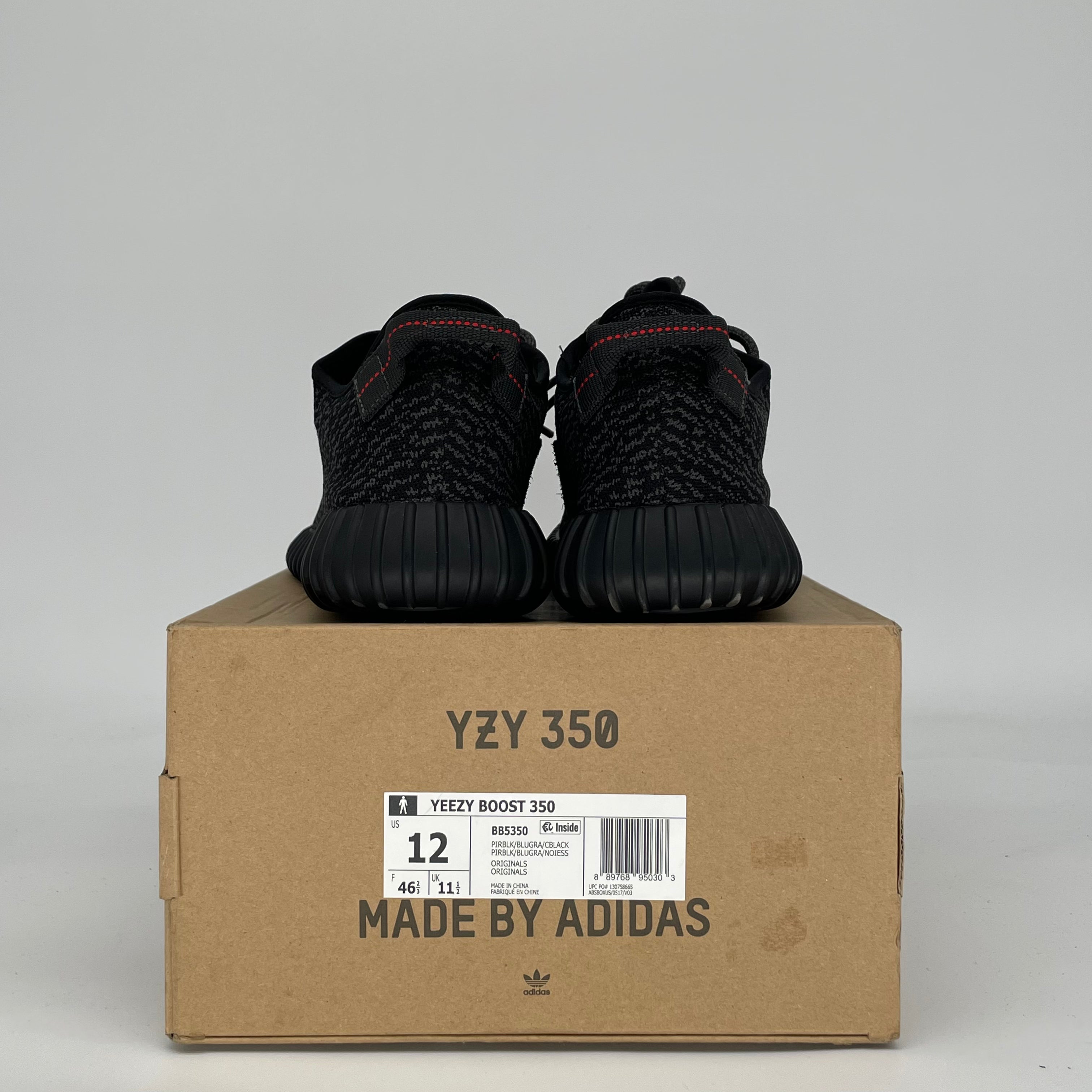 ADIDAS YEEZY 350 PIRATE BLACK BB5350 SIZE 12/13.5W