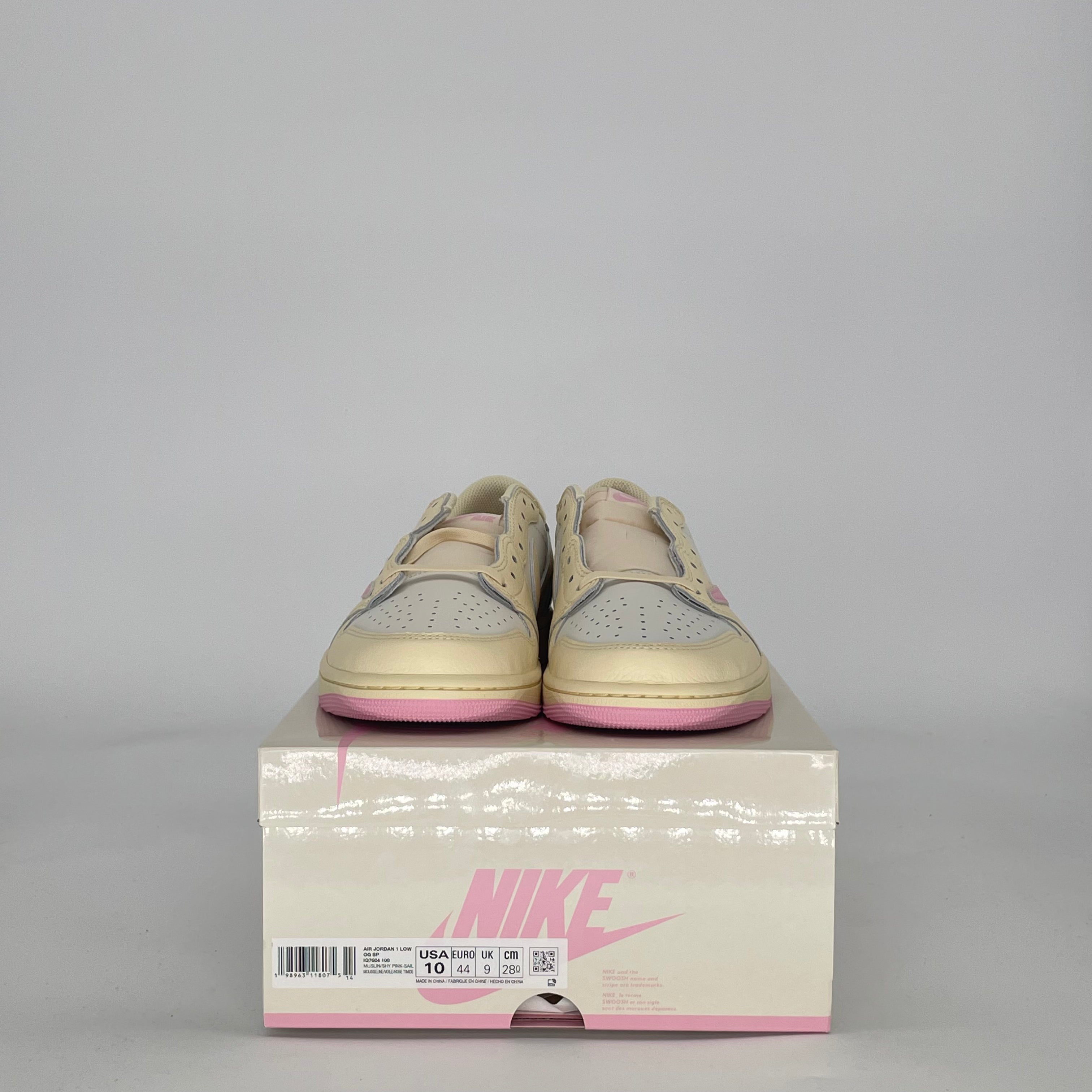 AIR JORDAN 1 LOW TRAVIS SCOTT SHY PINK IQ7604-100 SIZE 10/11.5W