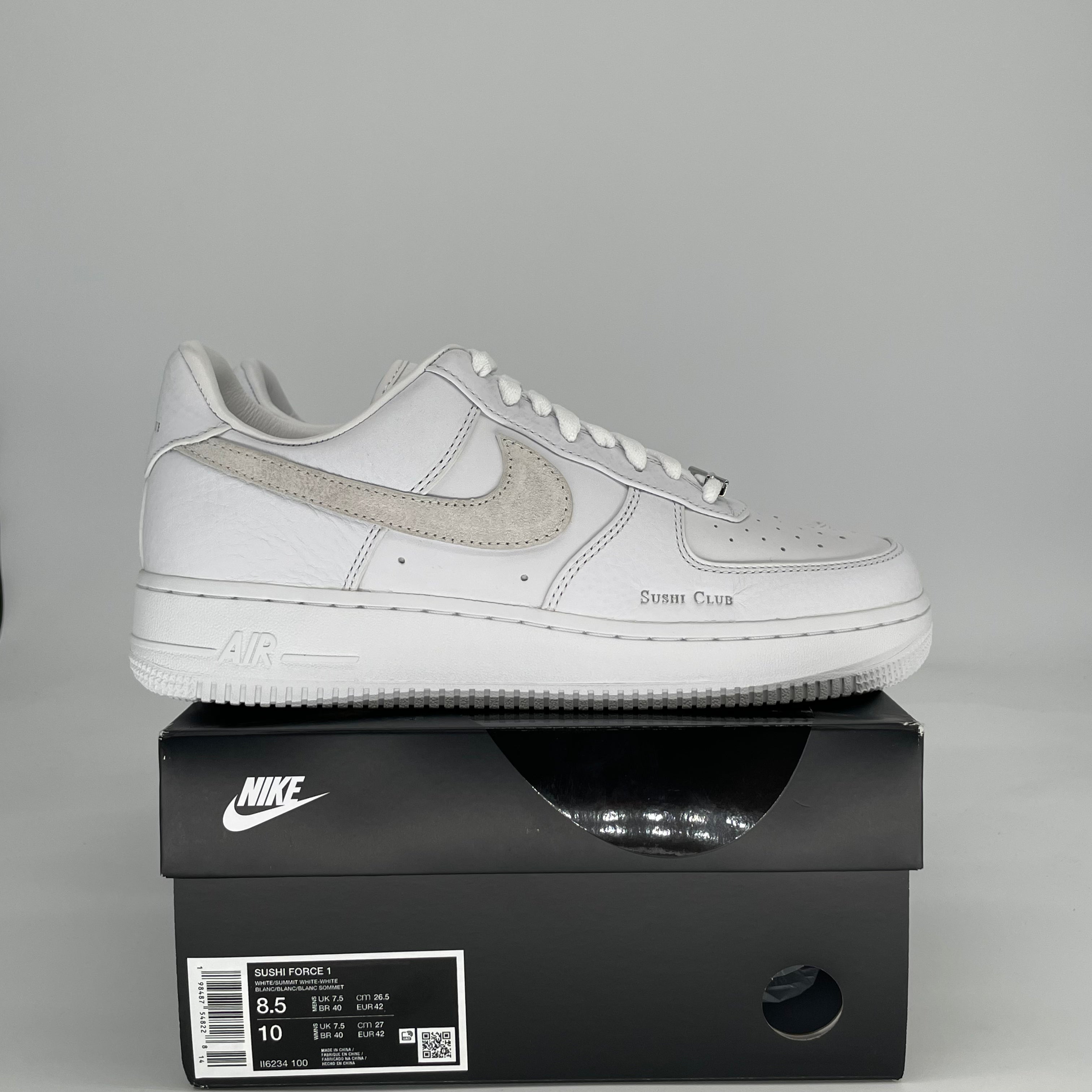 NIKE AIR FORCE 1 LOW SUSHI CLUB WHITE II6234-100 SIZE 8.5/10W