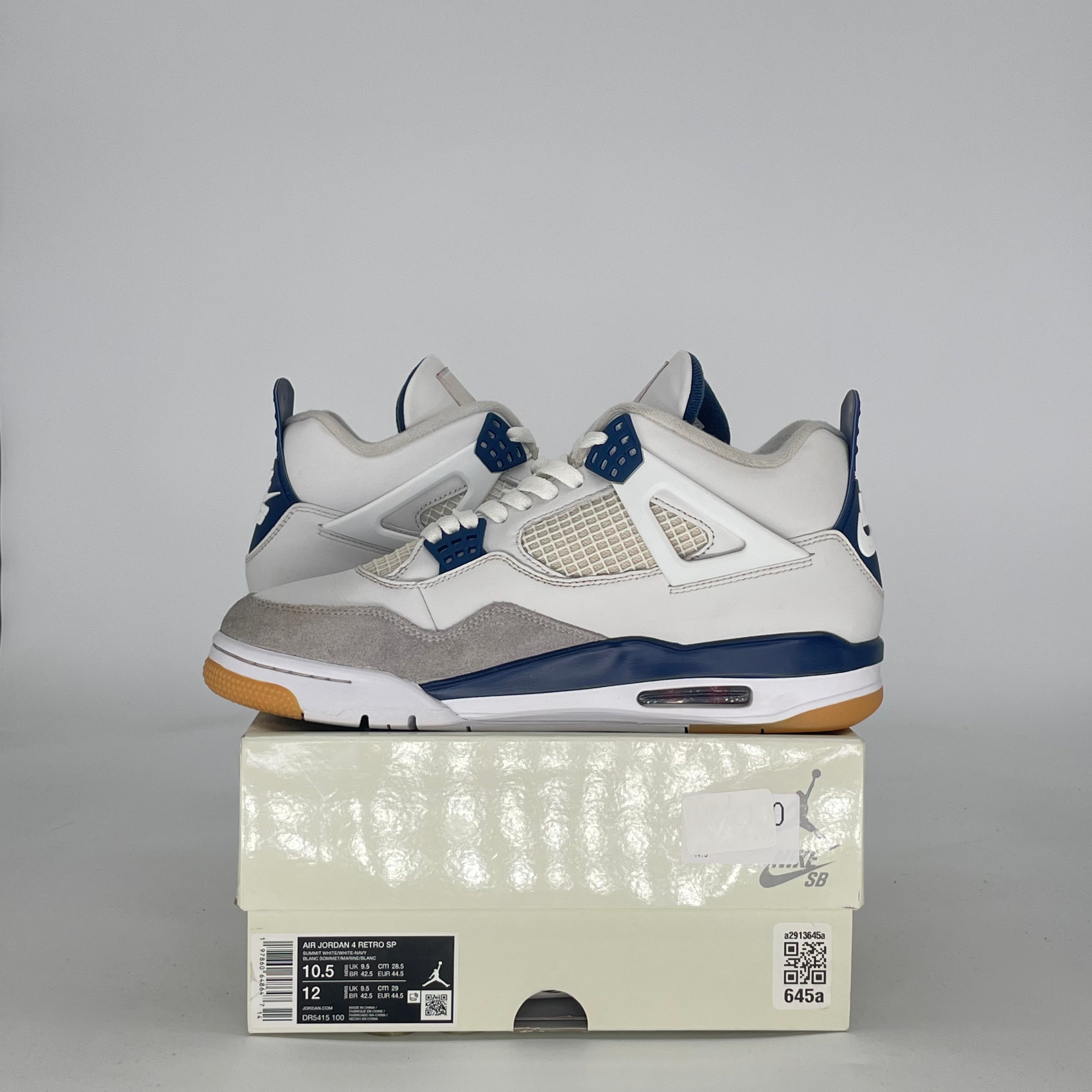 AIR JORDAN 4 SB NAVY DR5415-100 SIZE 10.5/12W