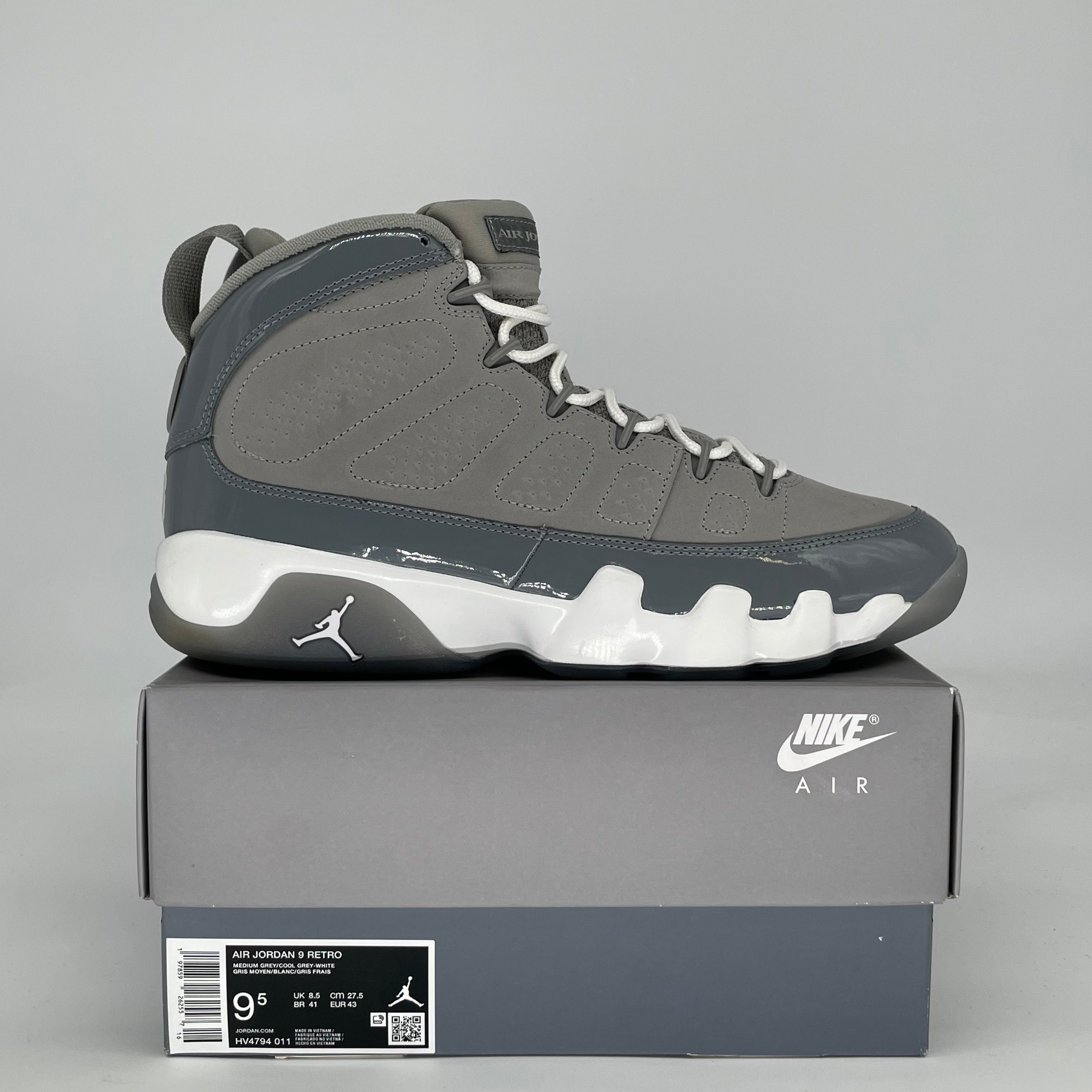 AIR JORDAN 9 COOL GREY HV4794-011 SIZE 9.5/11W