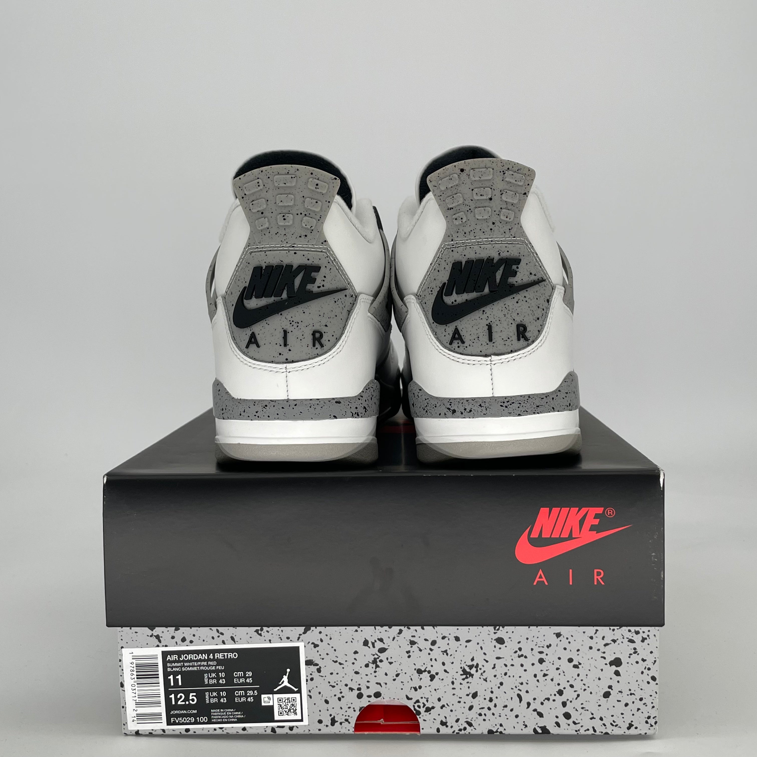 AIR JORDAN 4 WHITE CEMENT FV5029-100 SIZE 11/12.5W