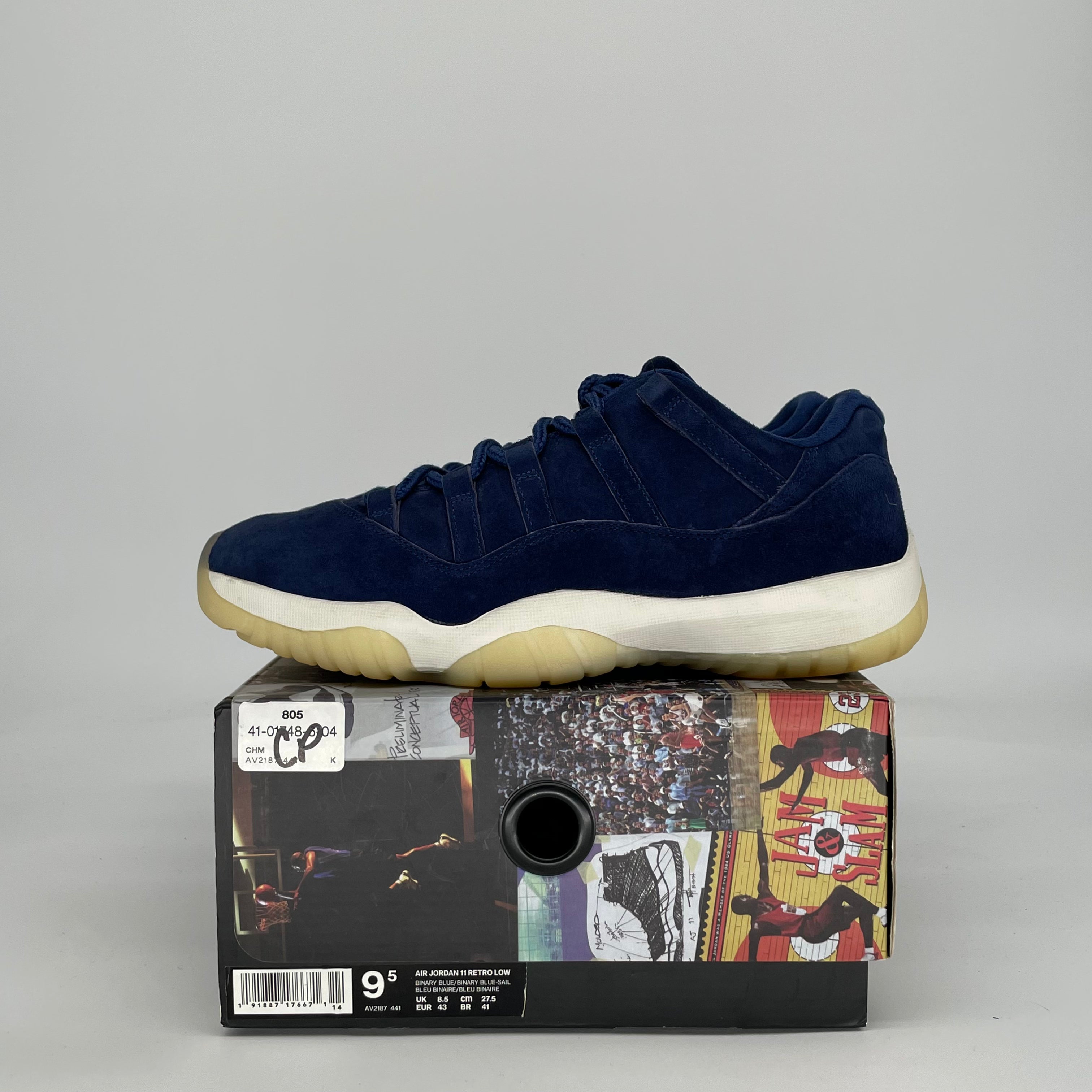 AIR JORDAN 11 LOW DEREK JETER RE2PECT AV2187-441 SIZE 9.5/11W