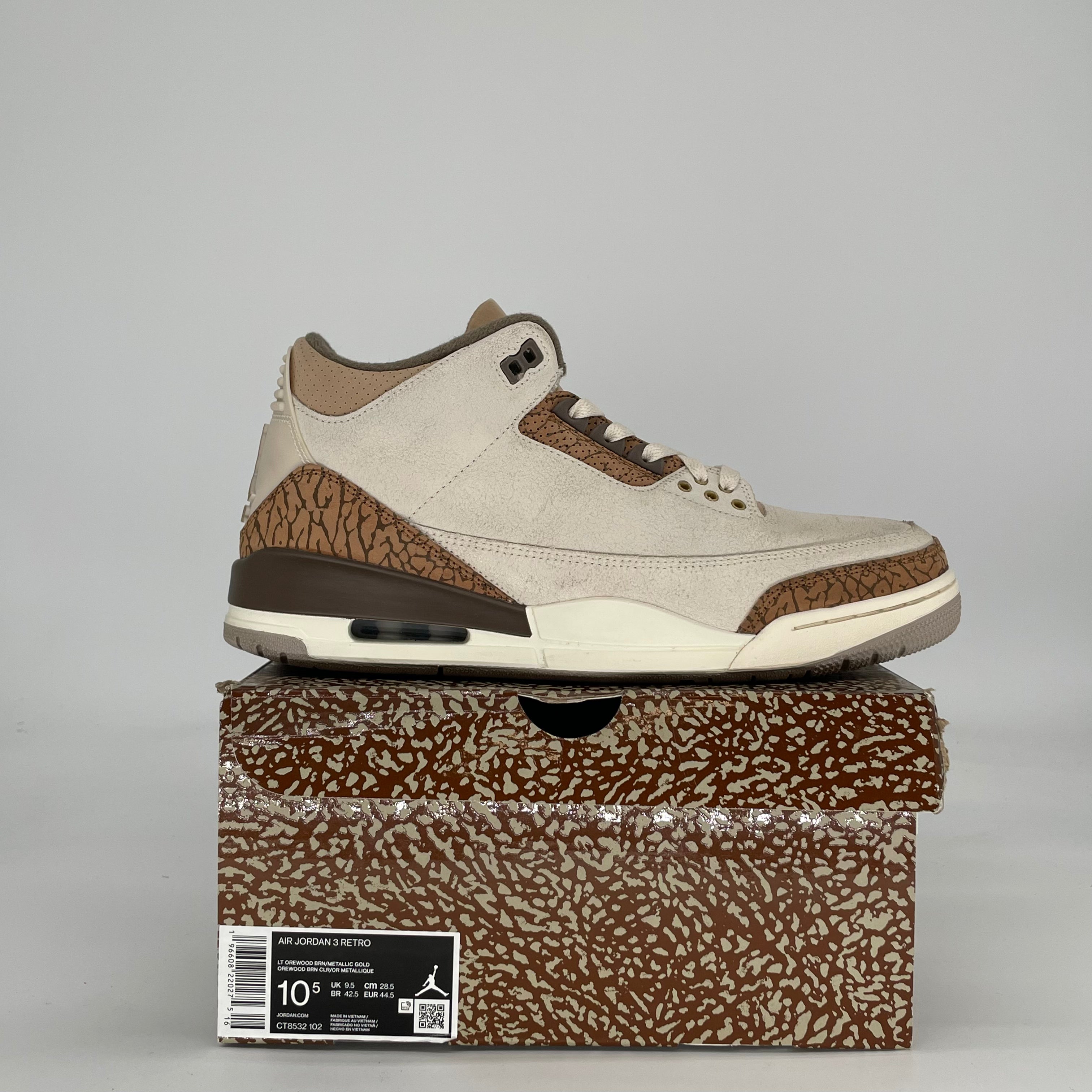 AIR JORDAN 3 PALOMINO CT8532-102 SIZE 10.5/12W