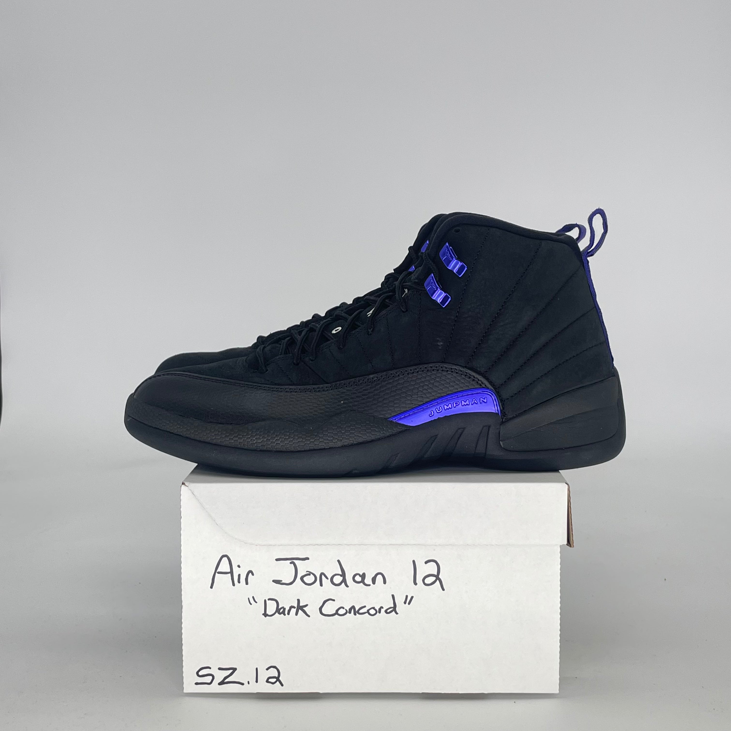 AIR JORDAN 12 BLACK DARK CONCORD CT8013-005 SIZE 12/13.5W