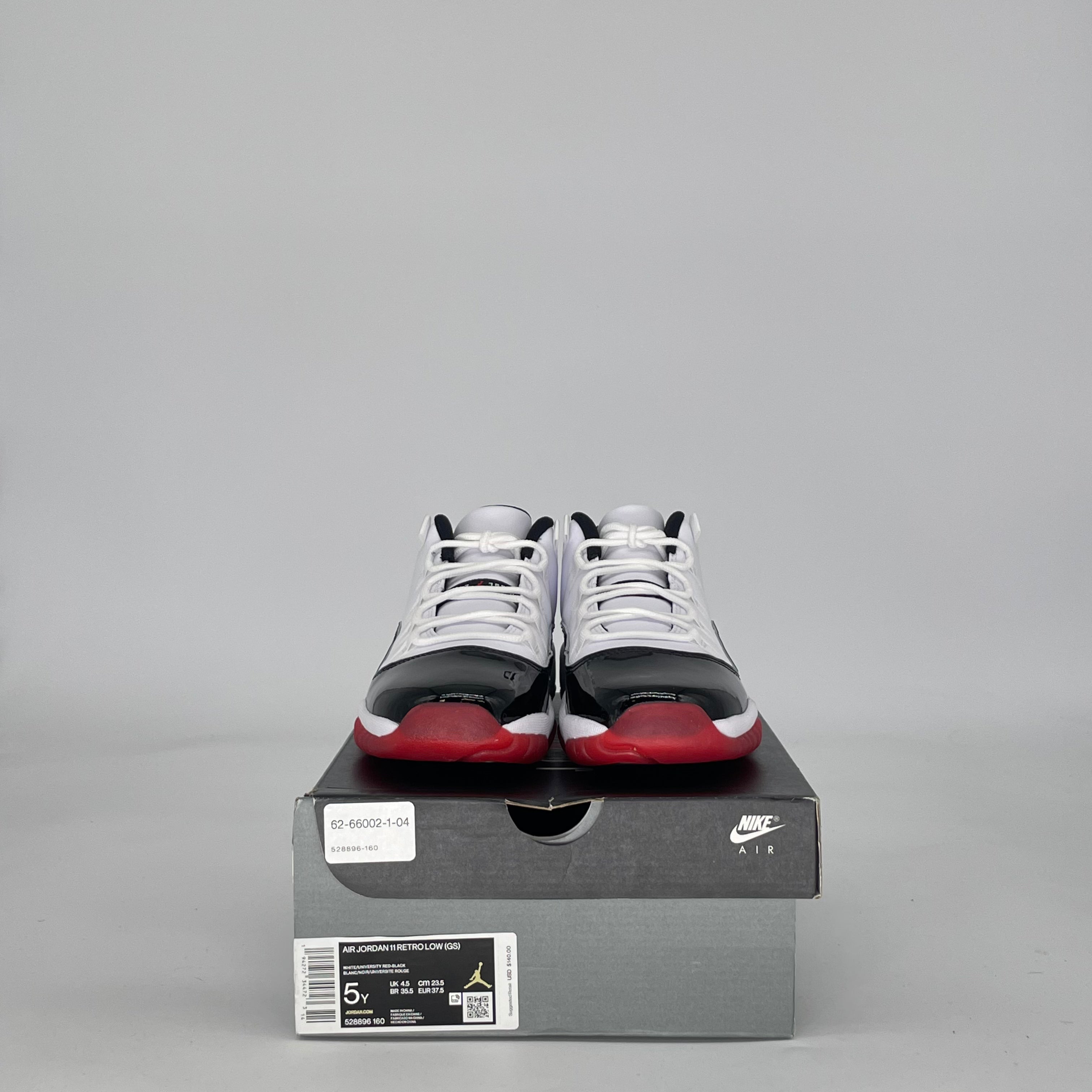 AIR JORDAN 11 LOW CONCORD BRED 528896-160 SIZE 5/6.5W GS