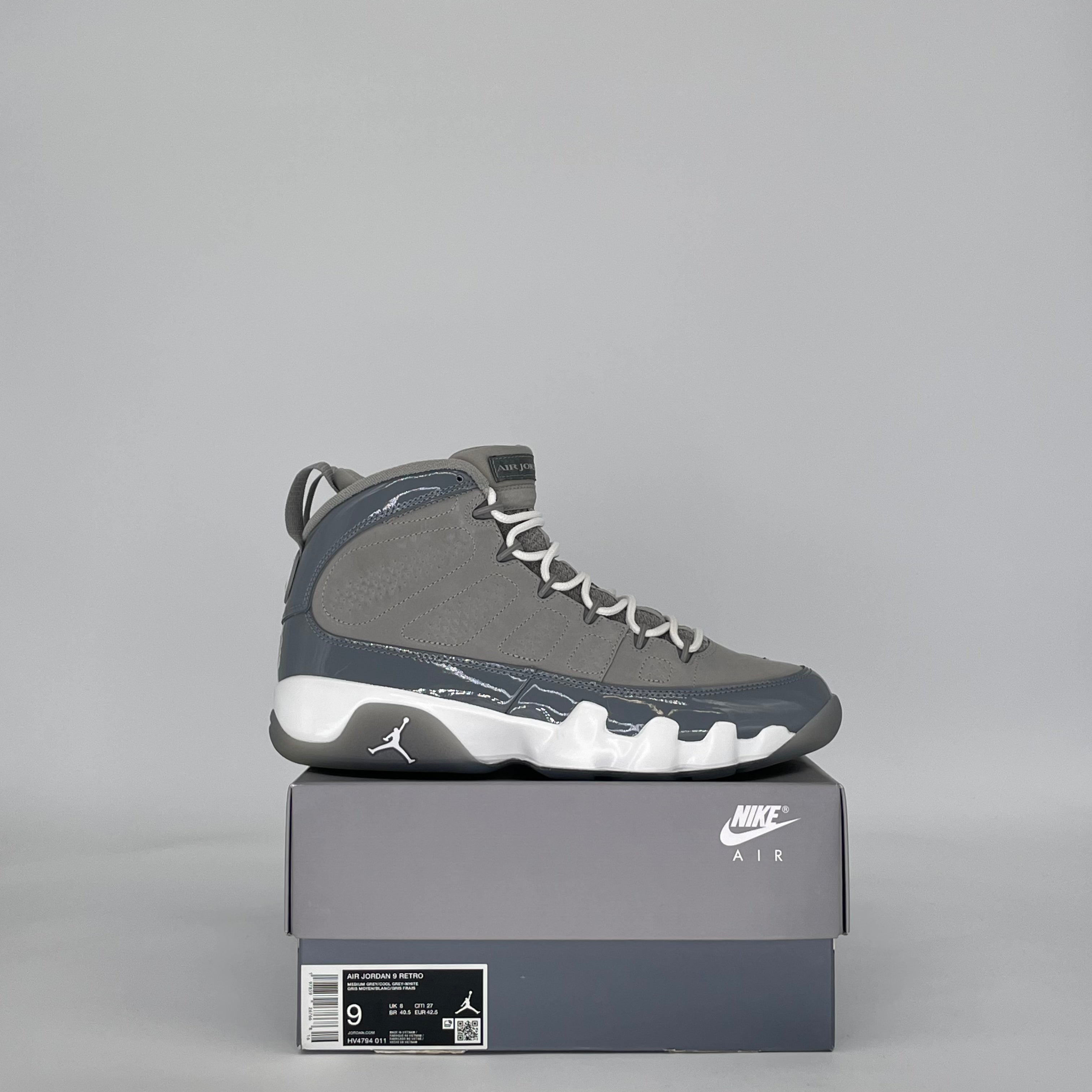 AIR JORDAN 9 COOL GREY HV4794-011 SIZE 9/10.5W