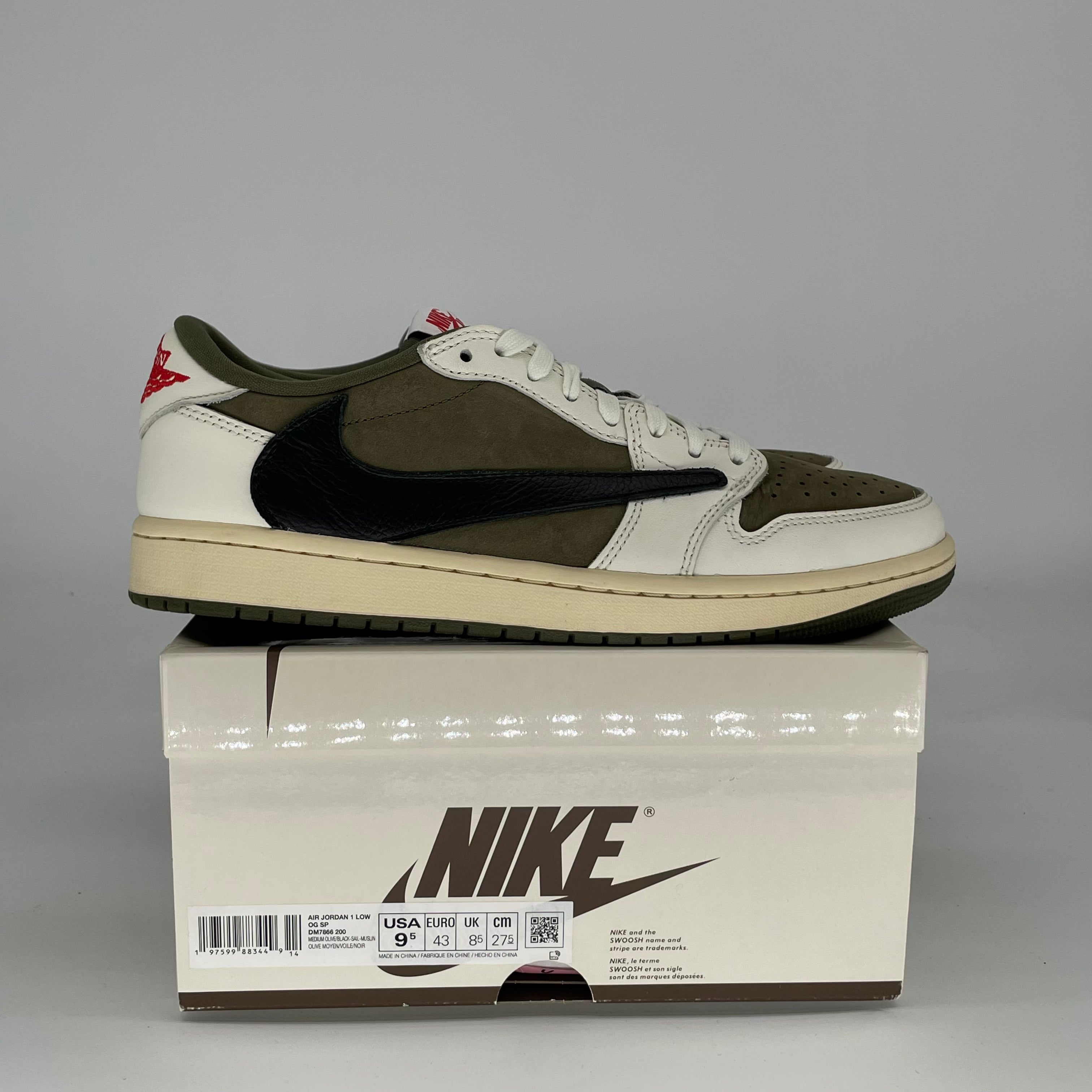 TRAVIS SCOTT X AIR JORDAN 1 MEDIUM OLIVE DM7866-200 SIZE 9.5/11W