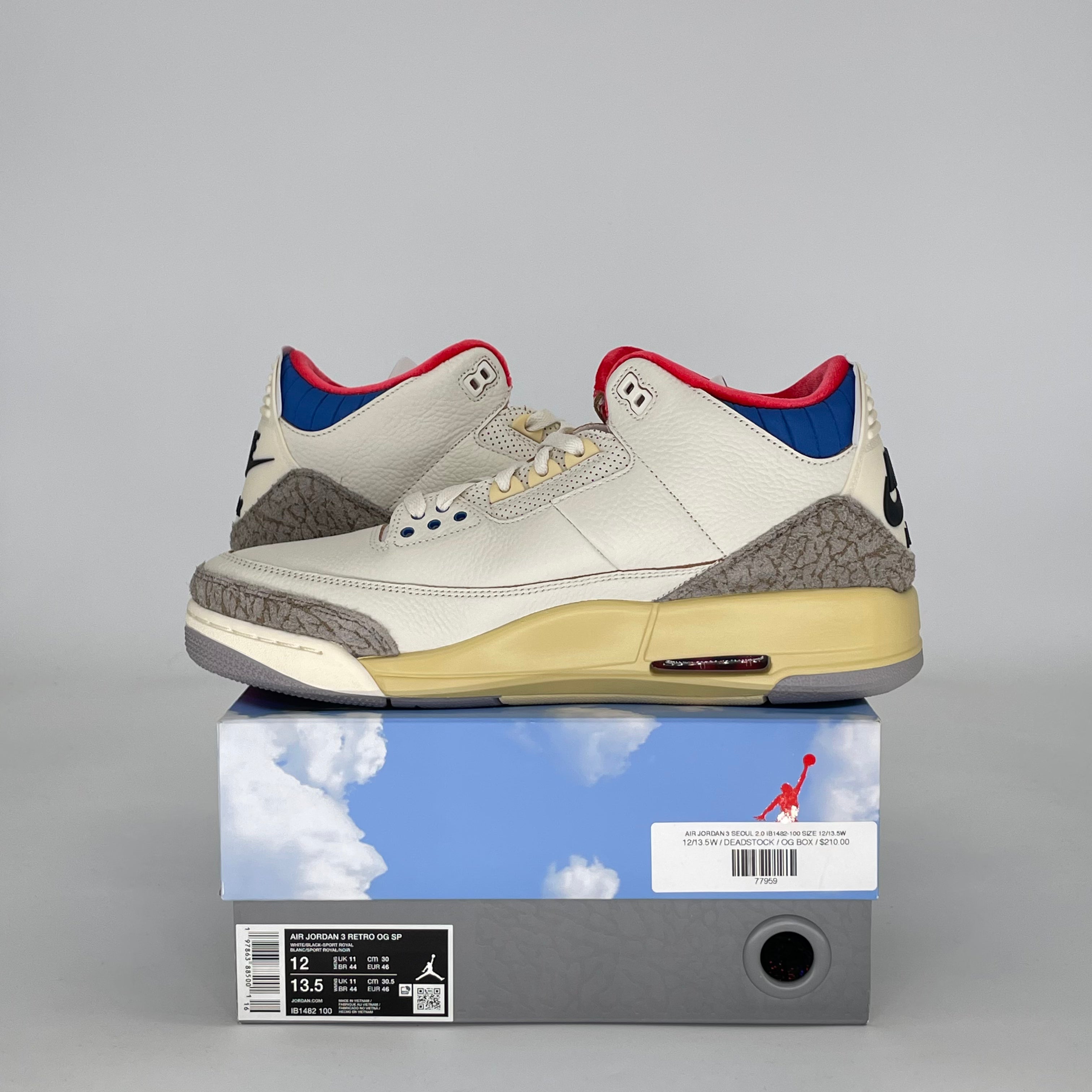 AIR JORDAN 3 SEOUL 2.0 IB1482-100 SIZE 12/13.5W