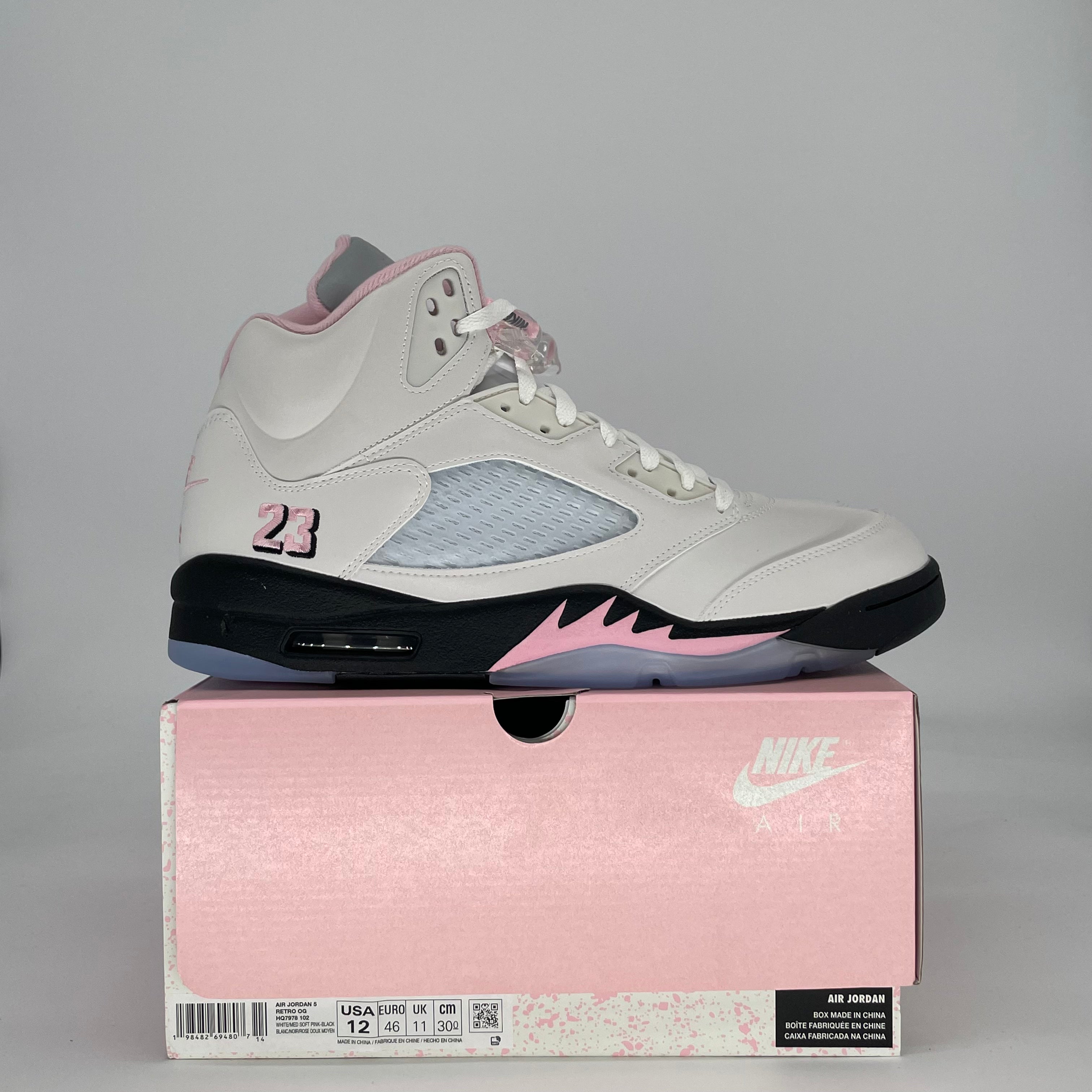 AIR JORDAN 5 MEDIUM SOFT PINK HQ7978-102 SIZE 12/13.5W