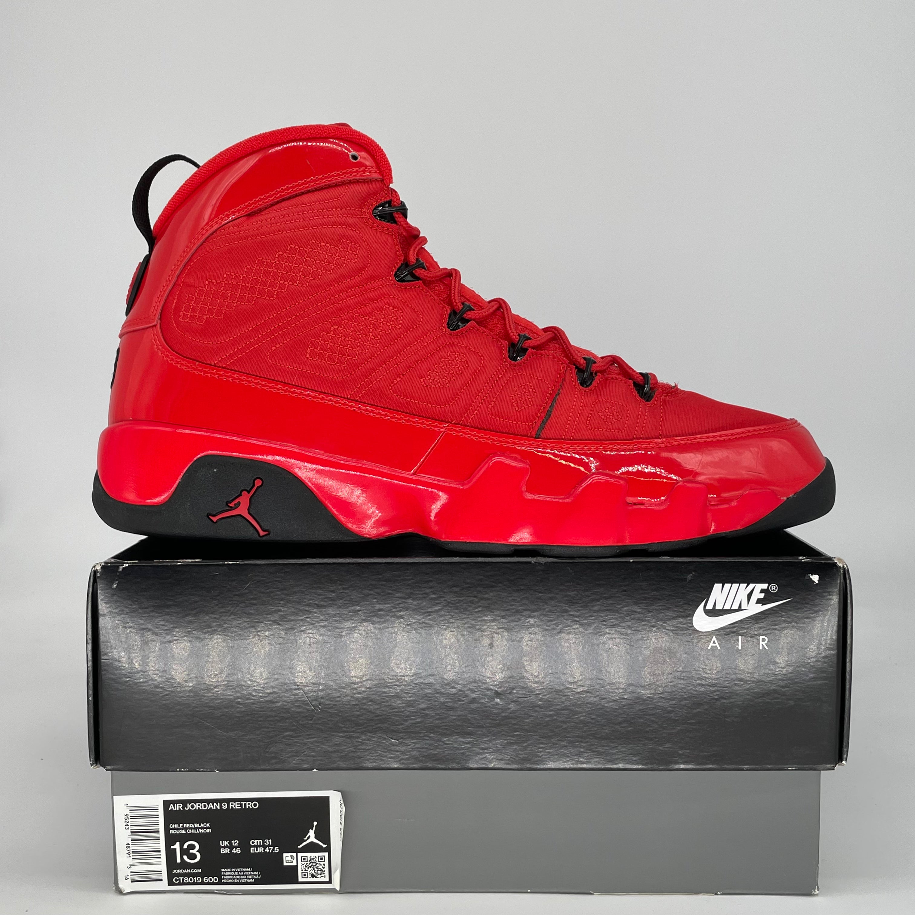 AIR JORDAN 9 CHILE RED CT8019-600 SIZE 13/14.5W