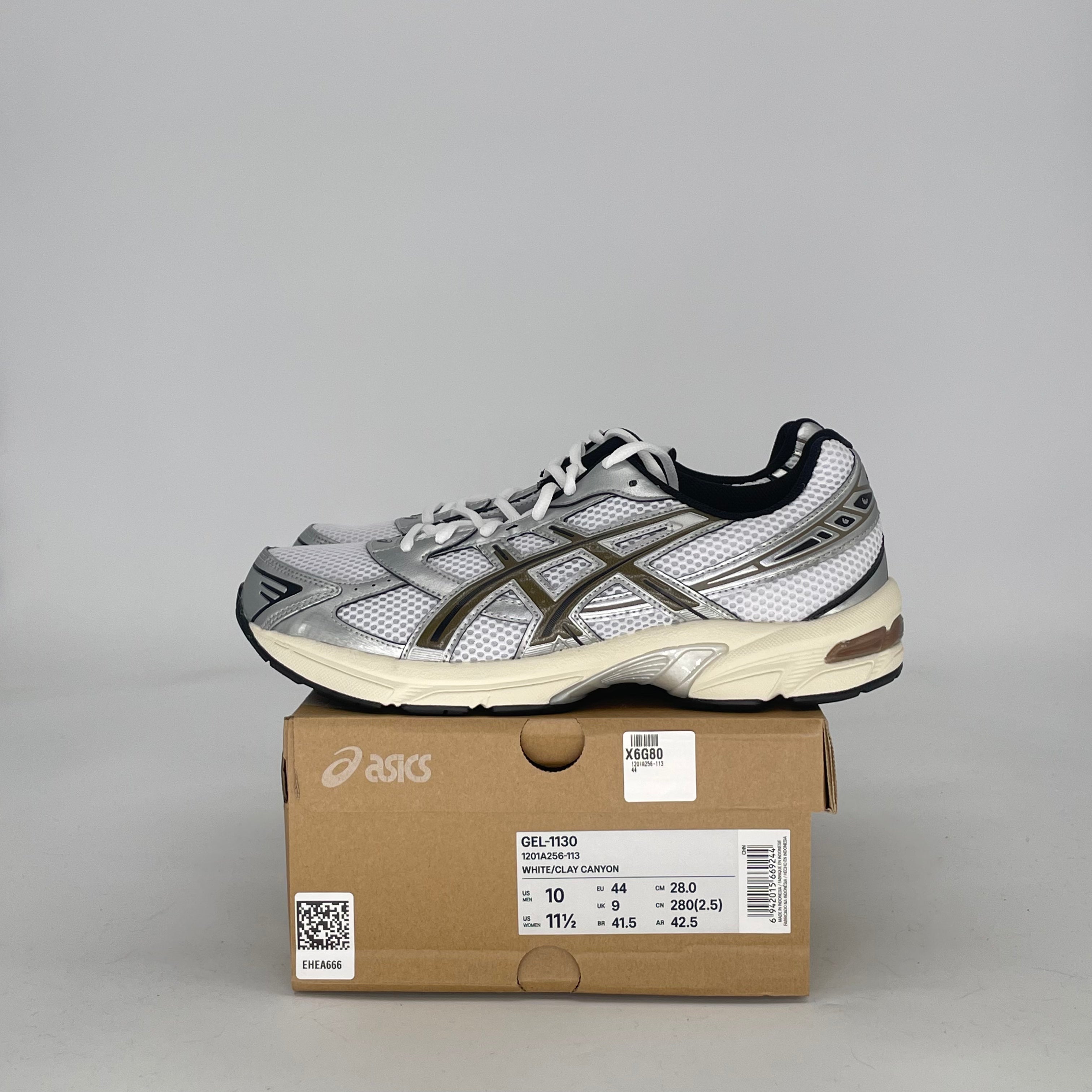ASICS GEL-1130 WHITE CLAY CANYON 1201A256-113 SIZE 10/11.5W