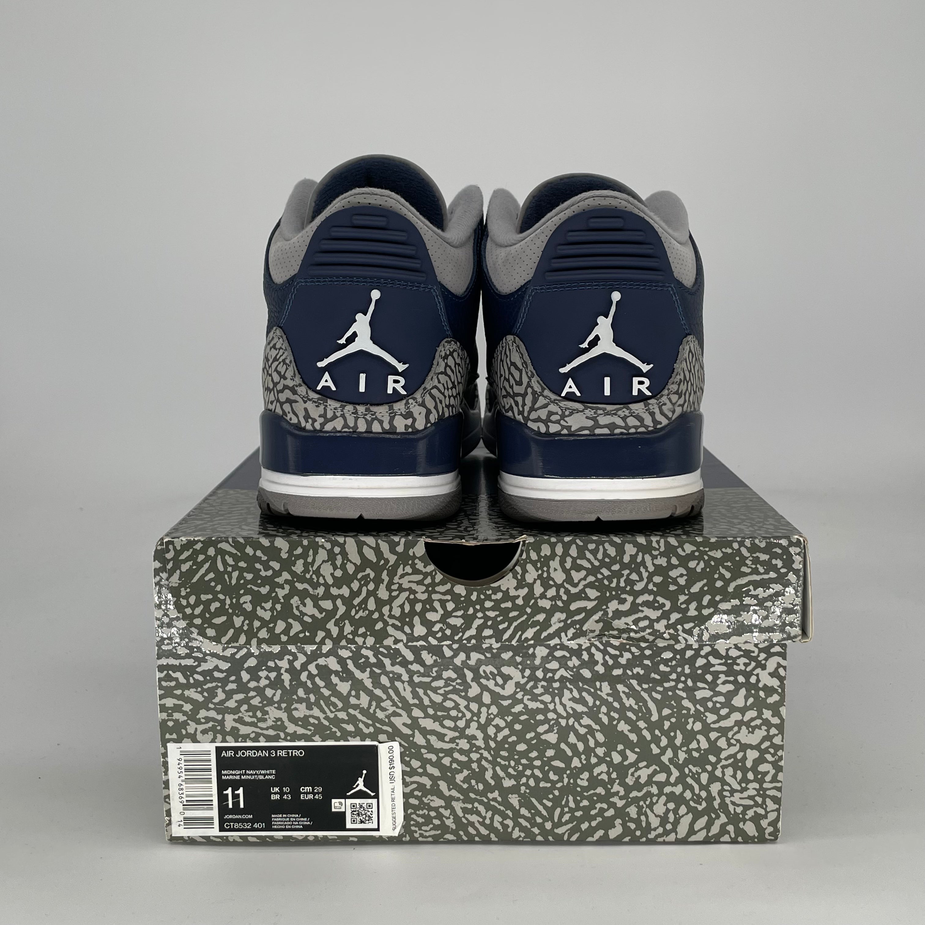 AIR JORDAN 3 GEORGETOWN CT8532-401 SIZE 11/12.5W