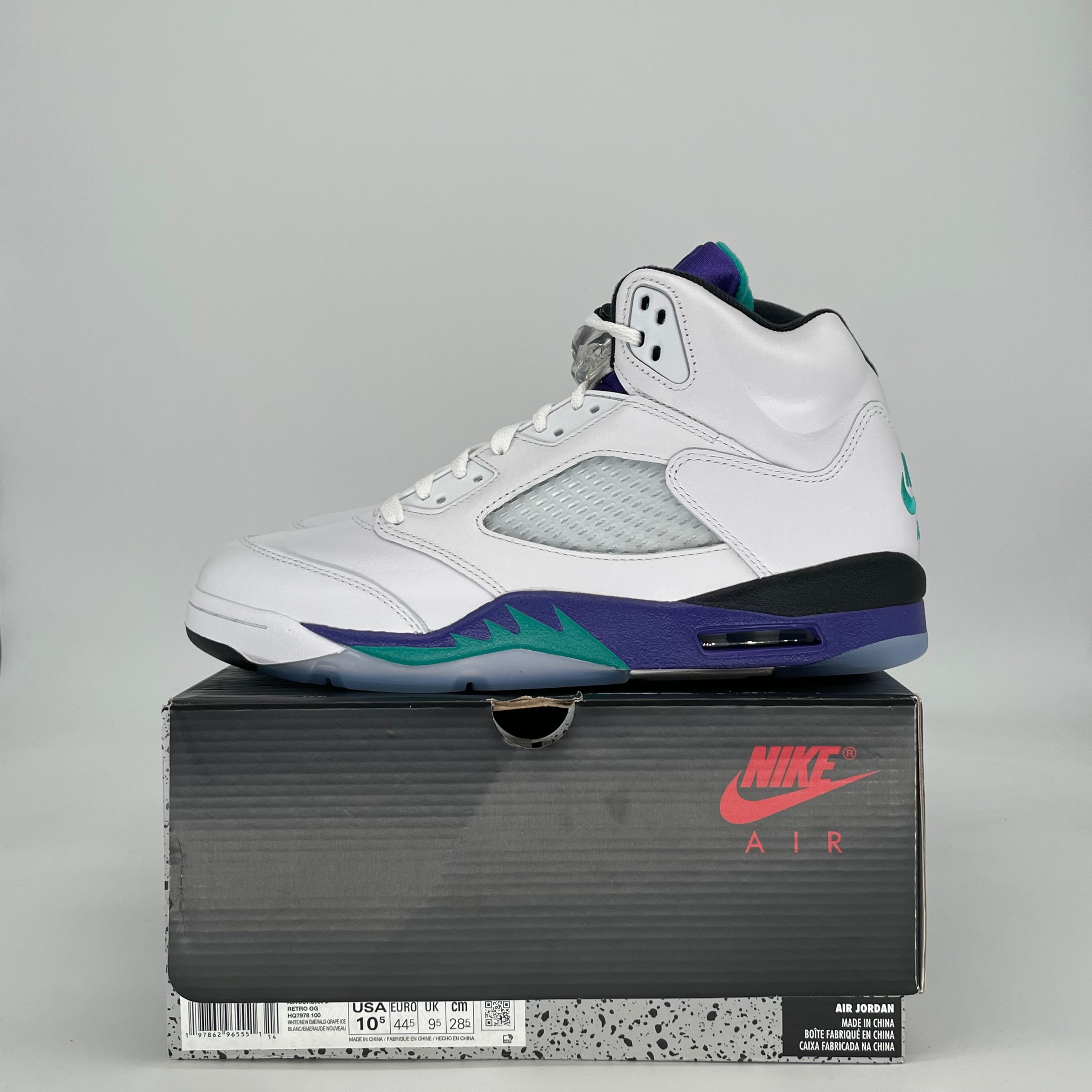 AIR JORDAN 5 GRAPE HQ7978-100 SIZE 10.5/12W