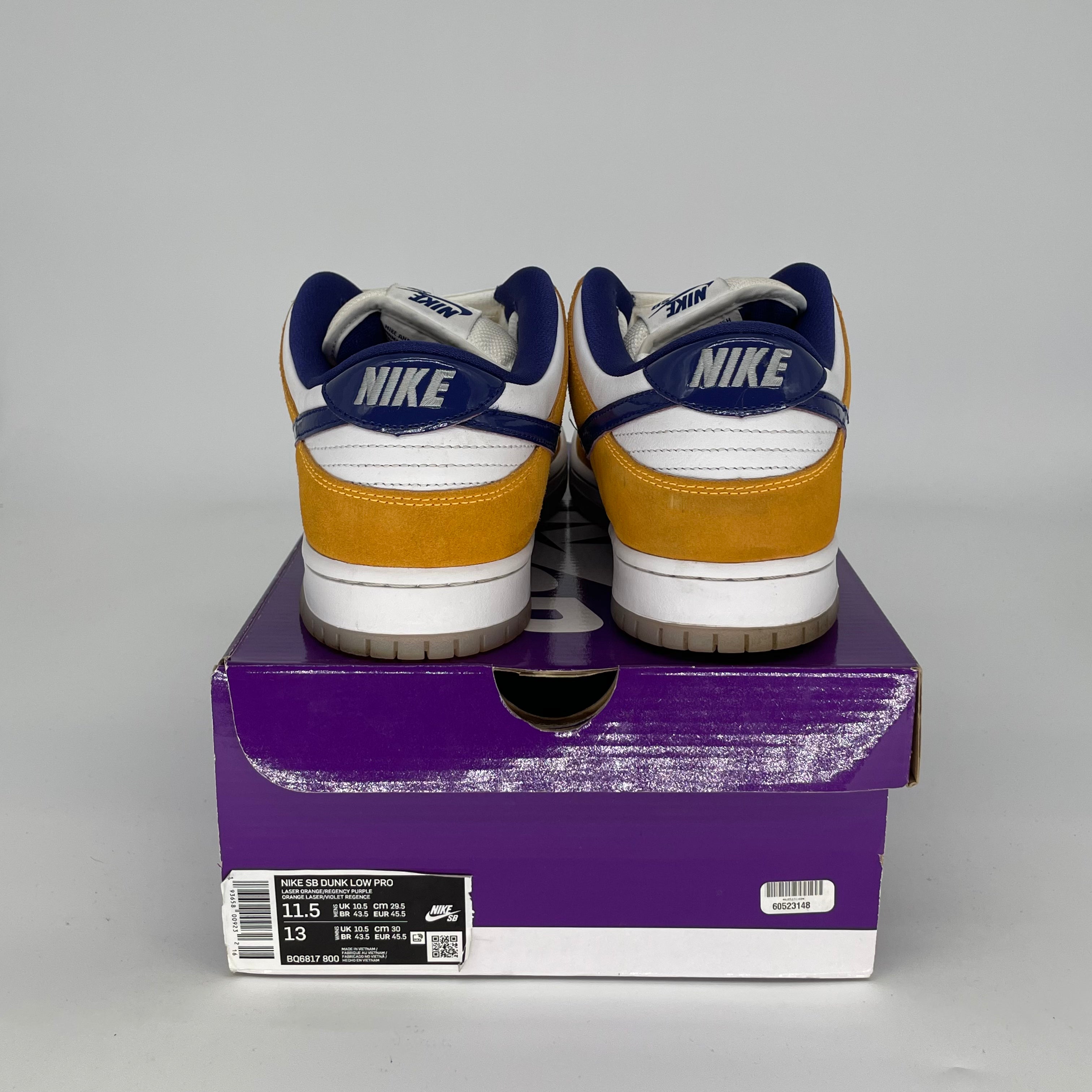 NIKE SB DUNK LOW LASER ORANGE SIZE 11.5 BQ6817-800