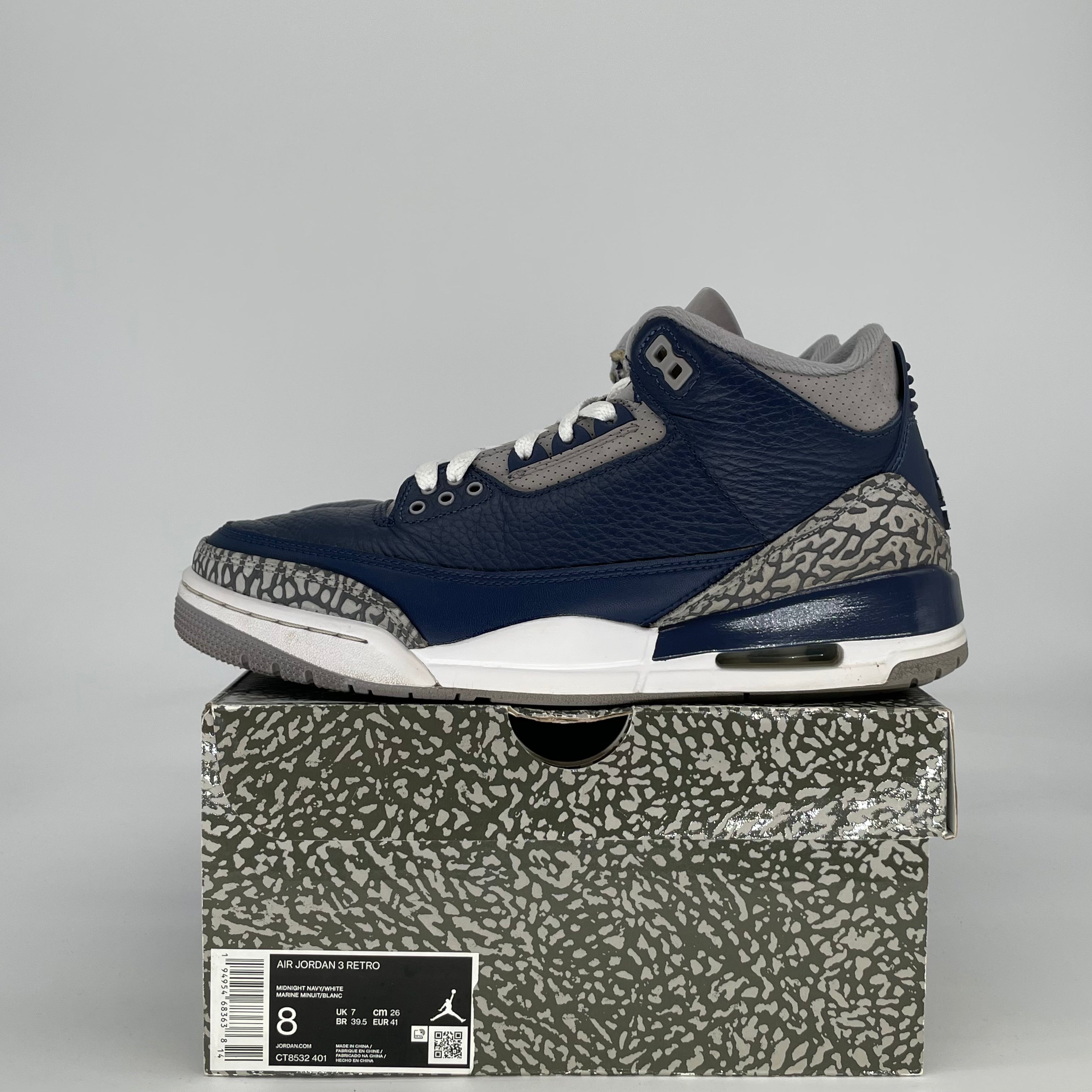 AIR JORDAN 3 GEORGETOWN CT8532-401 SIZE 8/9.5W