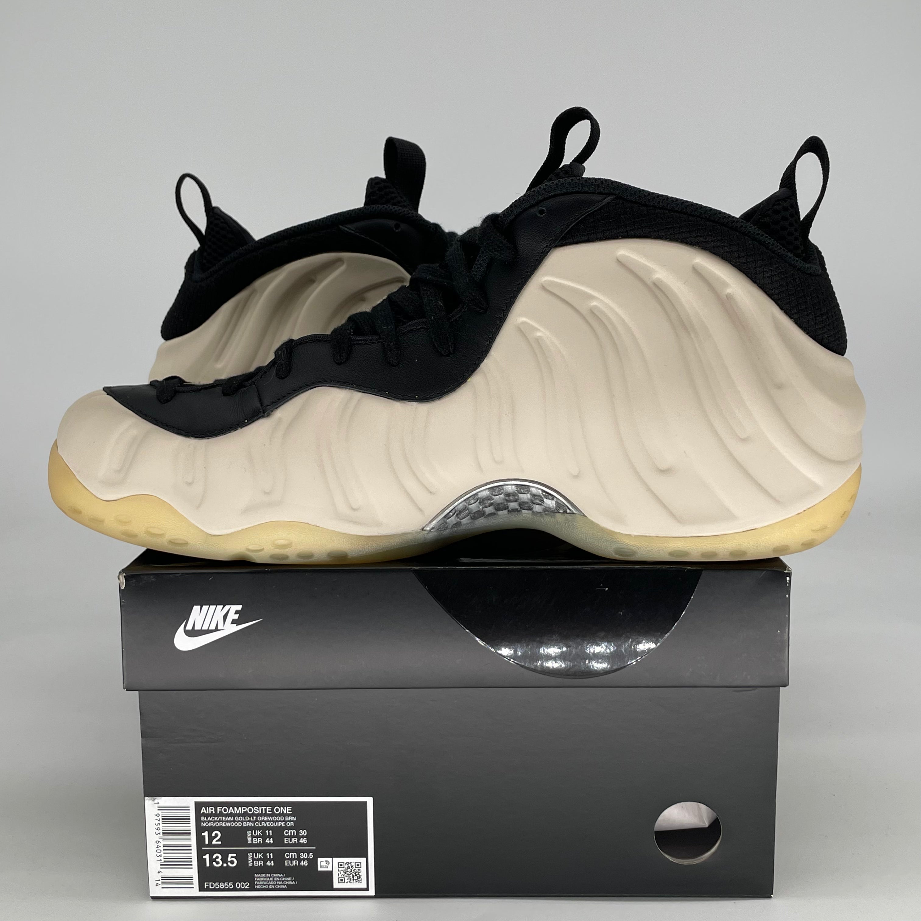 NIKE AIR FOAMPOSITE ONE LIGHT OREWOOD BROWN FD5855-002 SIZE 12/13.5W