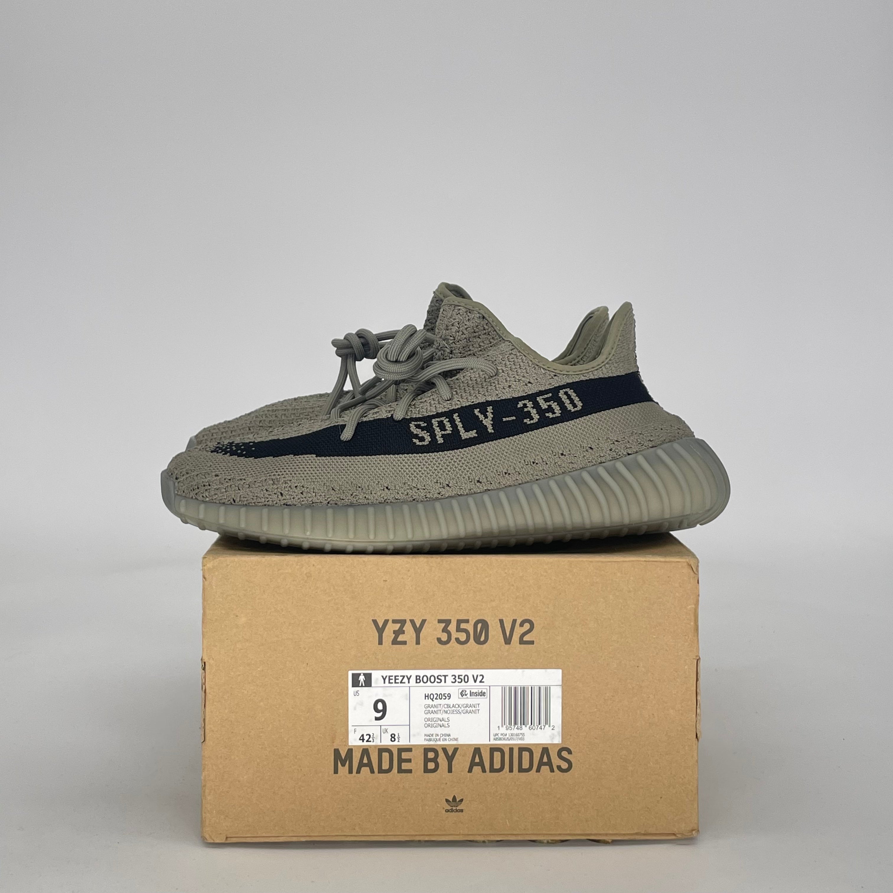 ADIDAS YEEZY BOOST 350 V2 GRANITE HQ2059 SIZE 9/10.5W