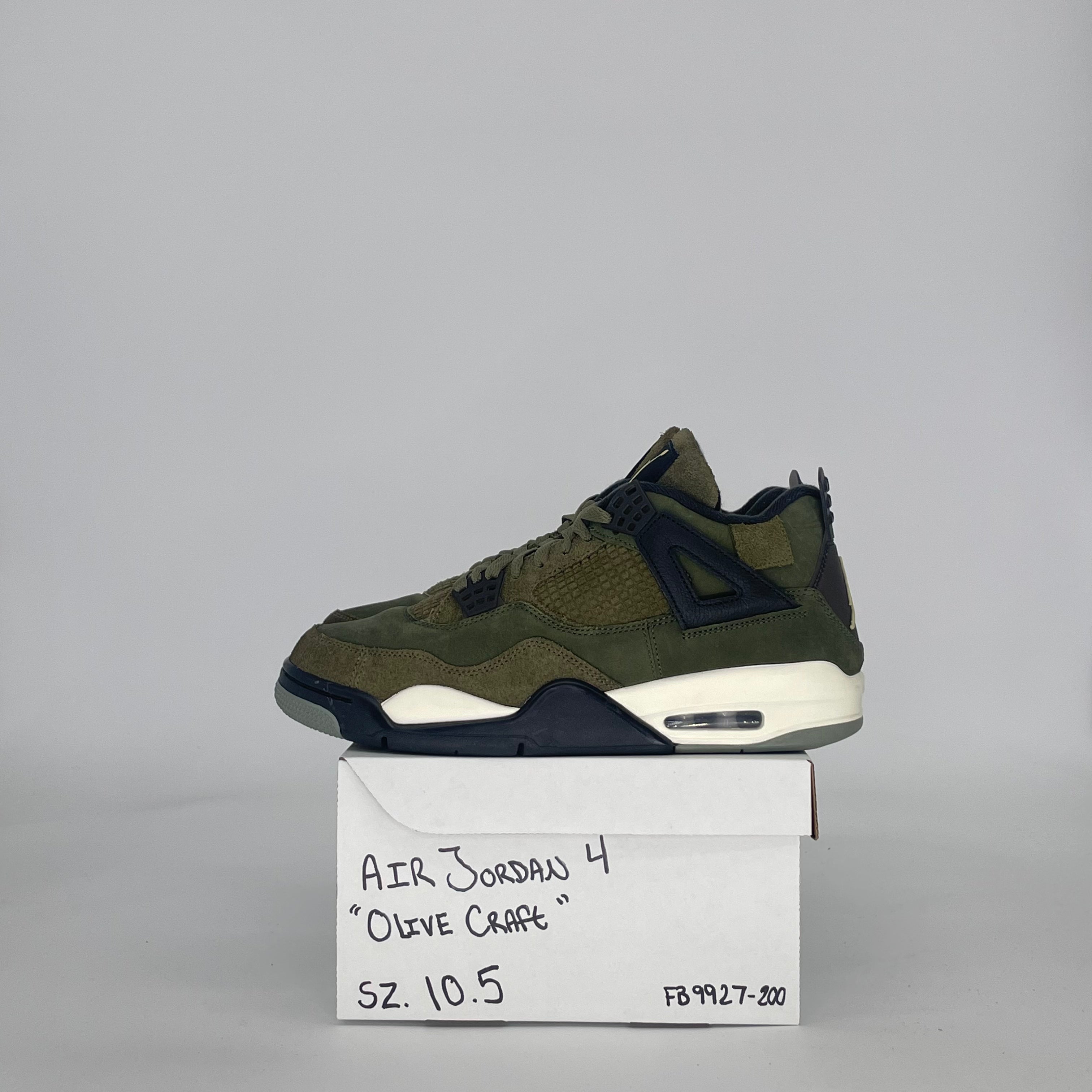 AIR JORDAN 4 CRAFT MEDIUM OLIVE FB9927-200 SIZE 10.5/12W