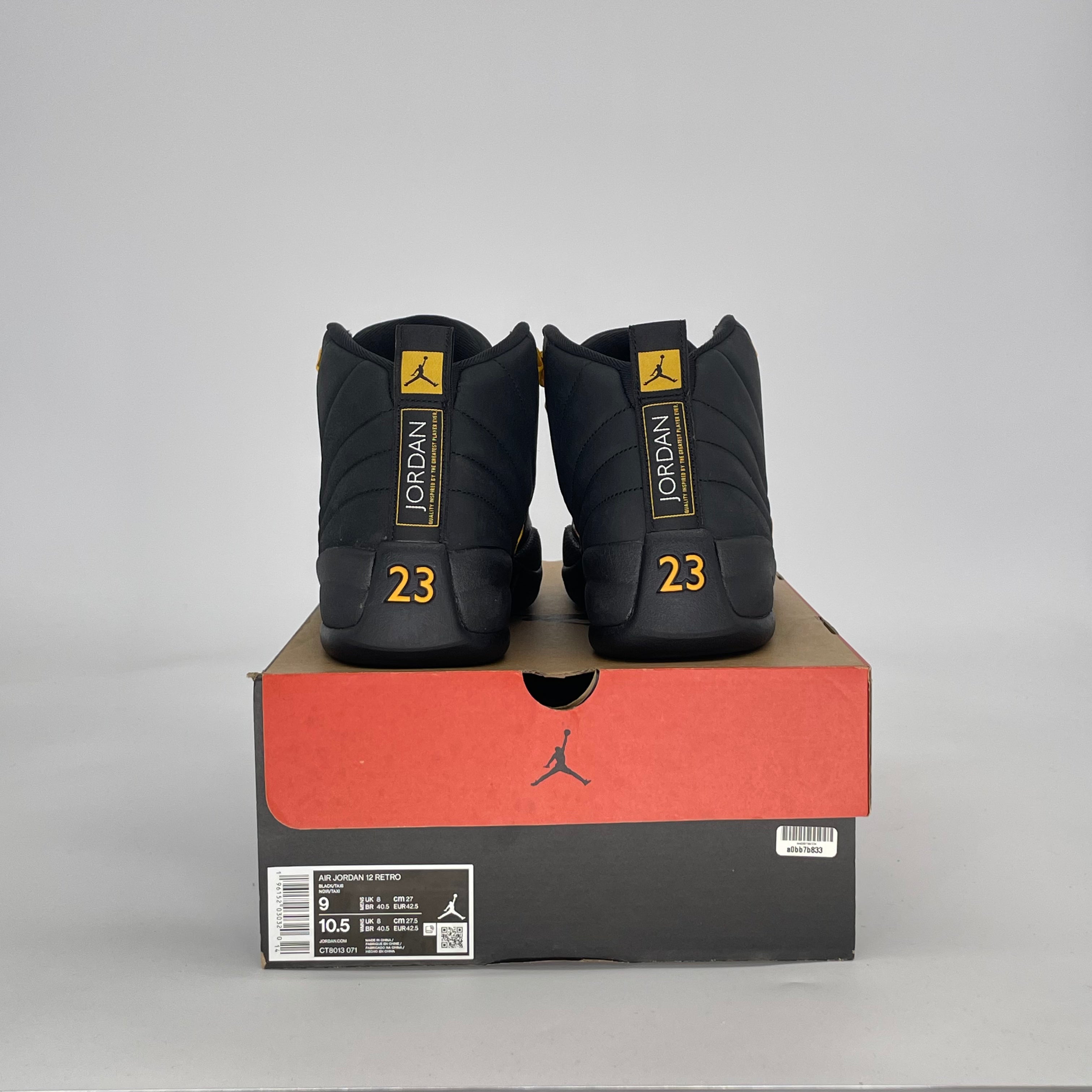 AIR JORDAN 12 BLACK TAXI CT8013-071 SIZE 9/10.5W