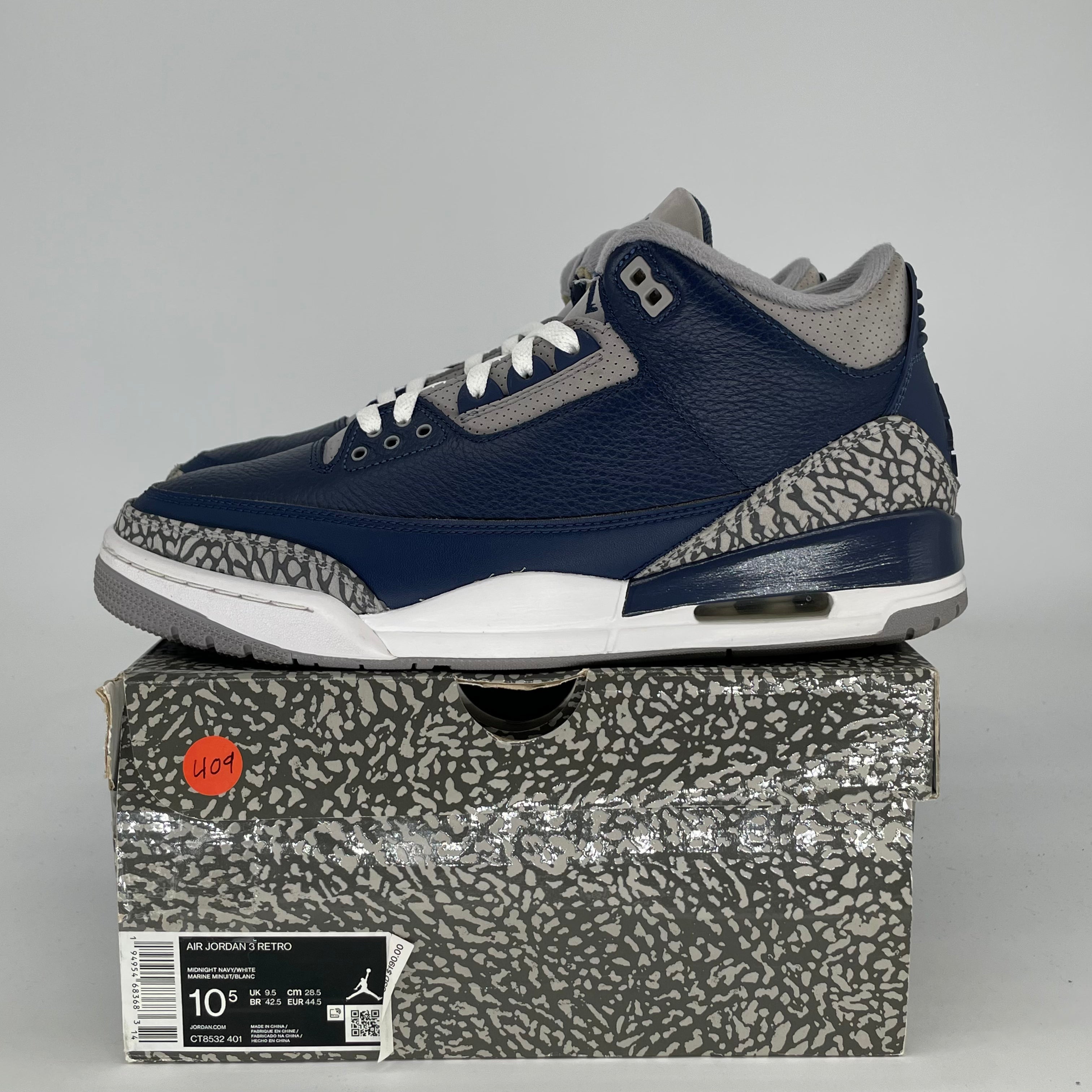 AIR JORDAN 3 GEORGETOWN CT8532-401 SIZE 10.5/12W