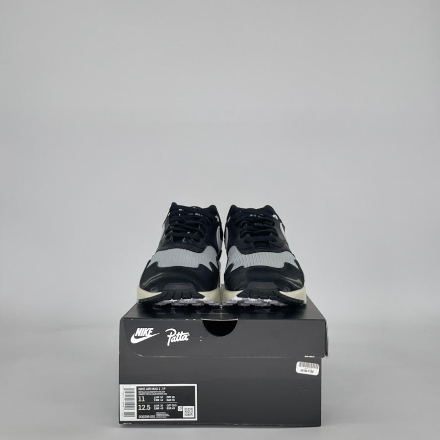 NIKE AIR MAX 1 PATTA WAVES BLACK (WITH BRACELET) DQ0299-001 SIZE 11/12.5W