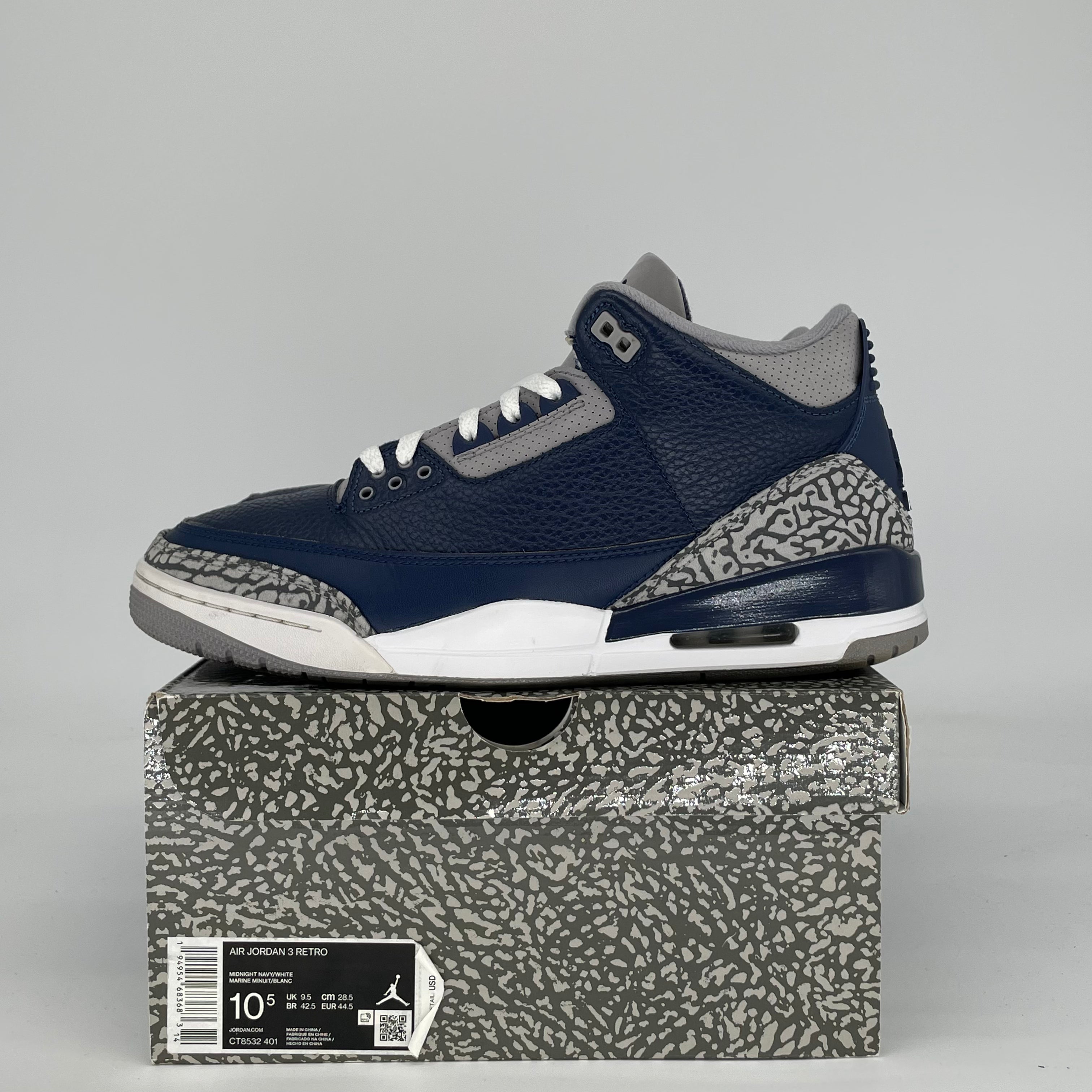 AIR JORDAN 3 GEORGETOWN CT8532-401 SIZE 10.5/12W