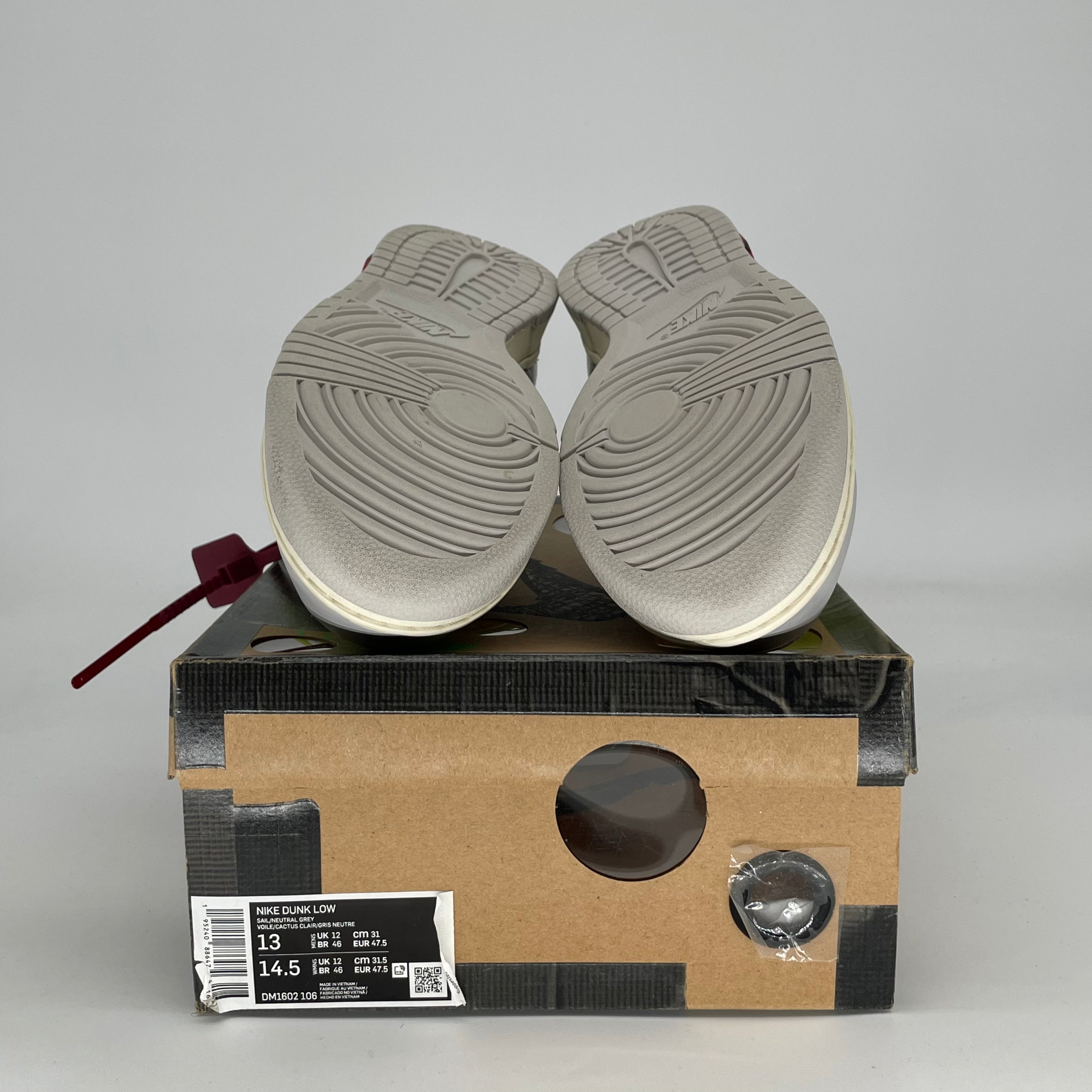 OFF WHITE X NIKE DUNK LOW LOT 8 DM1602-106 SIZE 13/14.5W