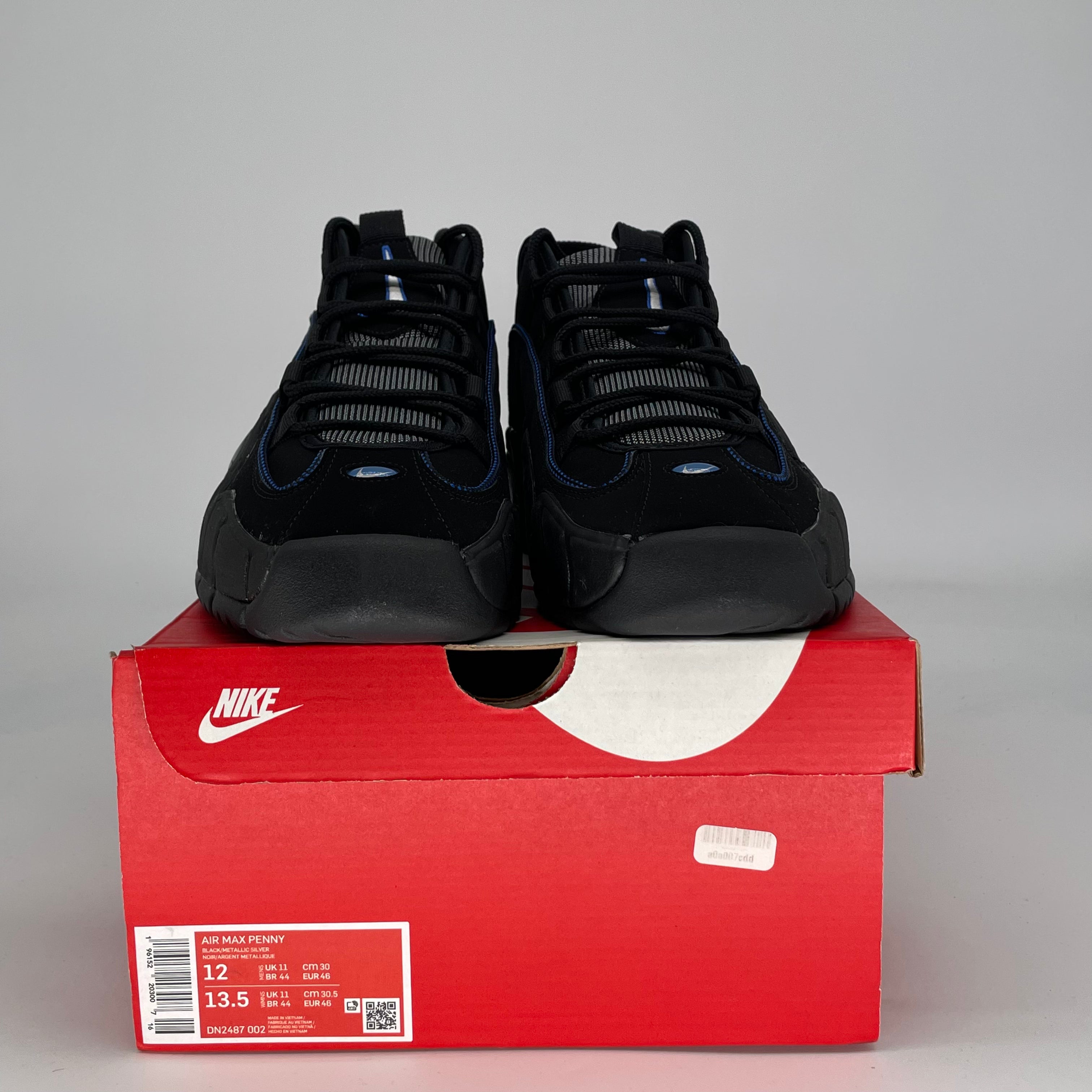 NIKE AIR MAX PENNY 1 ALL STAR BLACK METALLIC SILVER DN2487-002 SIZE 12/13.5W