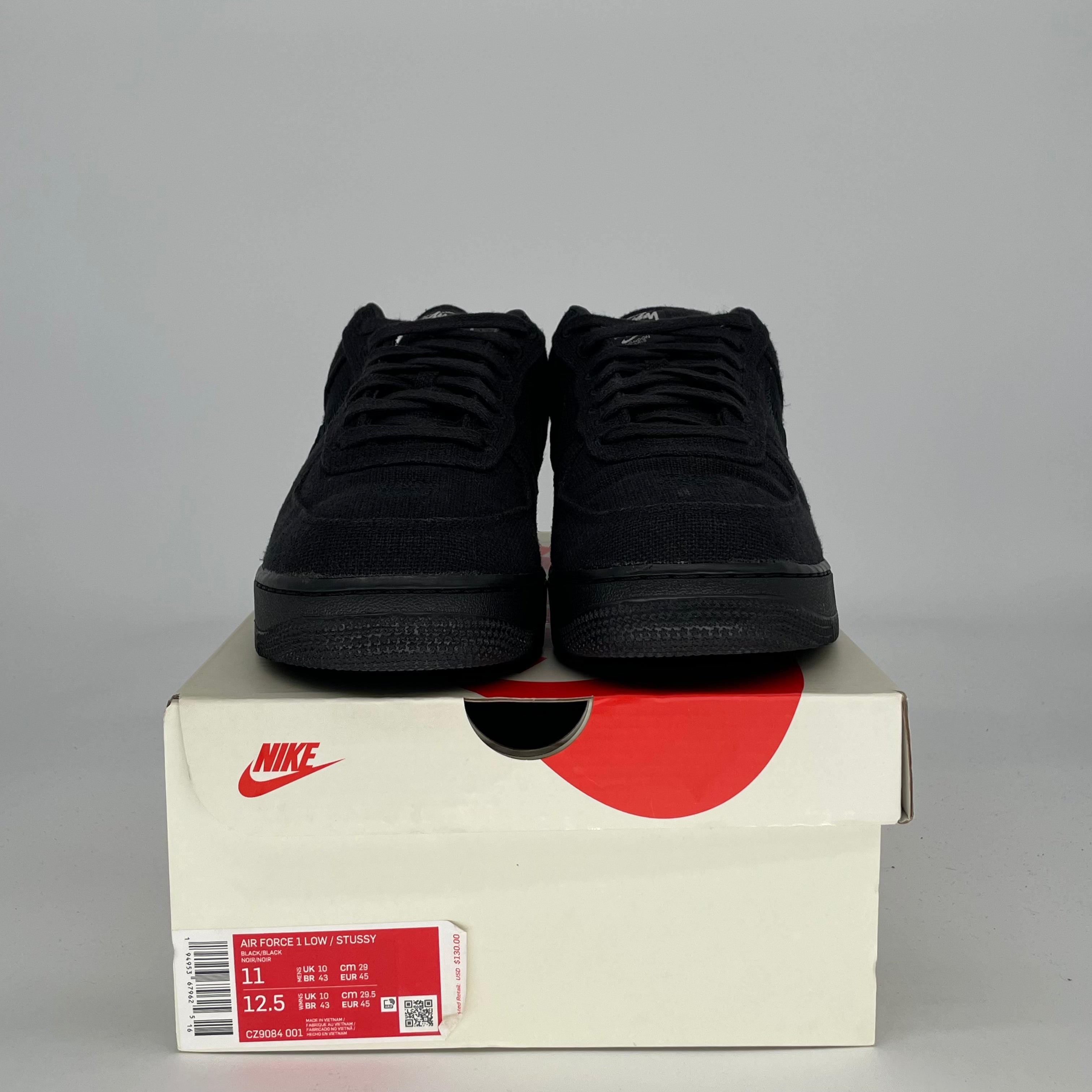 NIKE AIR FORCE 1 LOW X STUSSY BLACK CZ9084-001 SIZE 11/12.5W