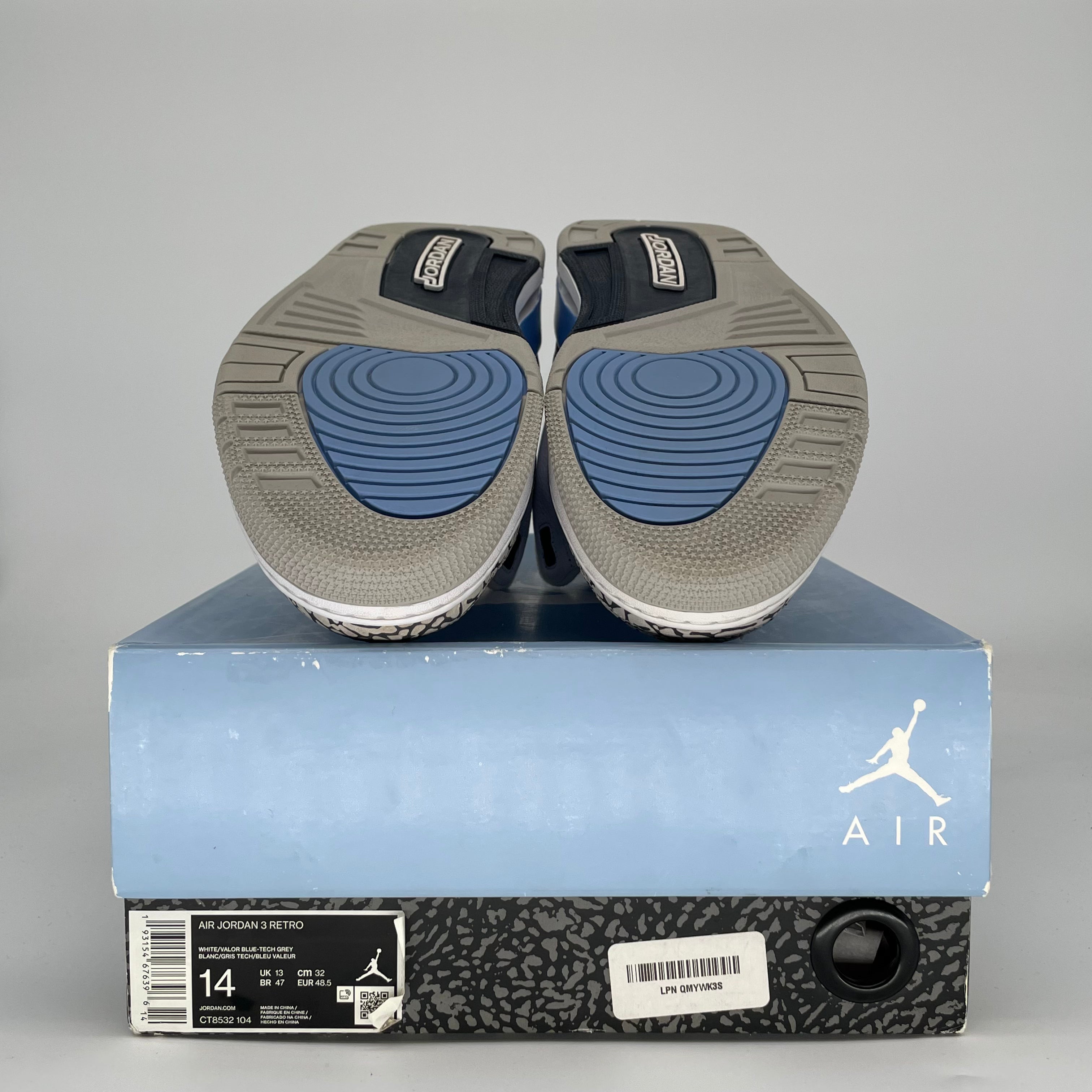 AIR JORDAN 3 UNC CT8532-104 SIZE 14/15.5W