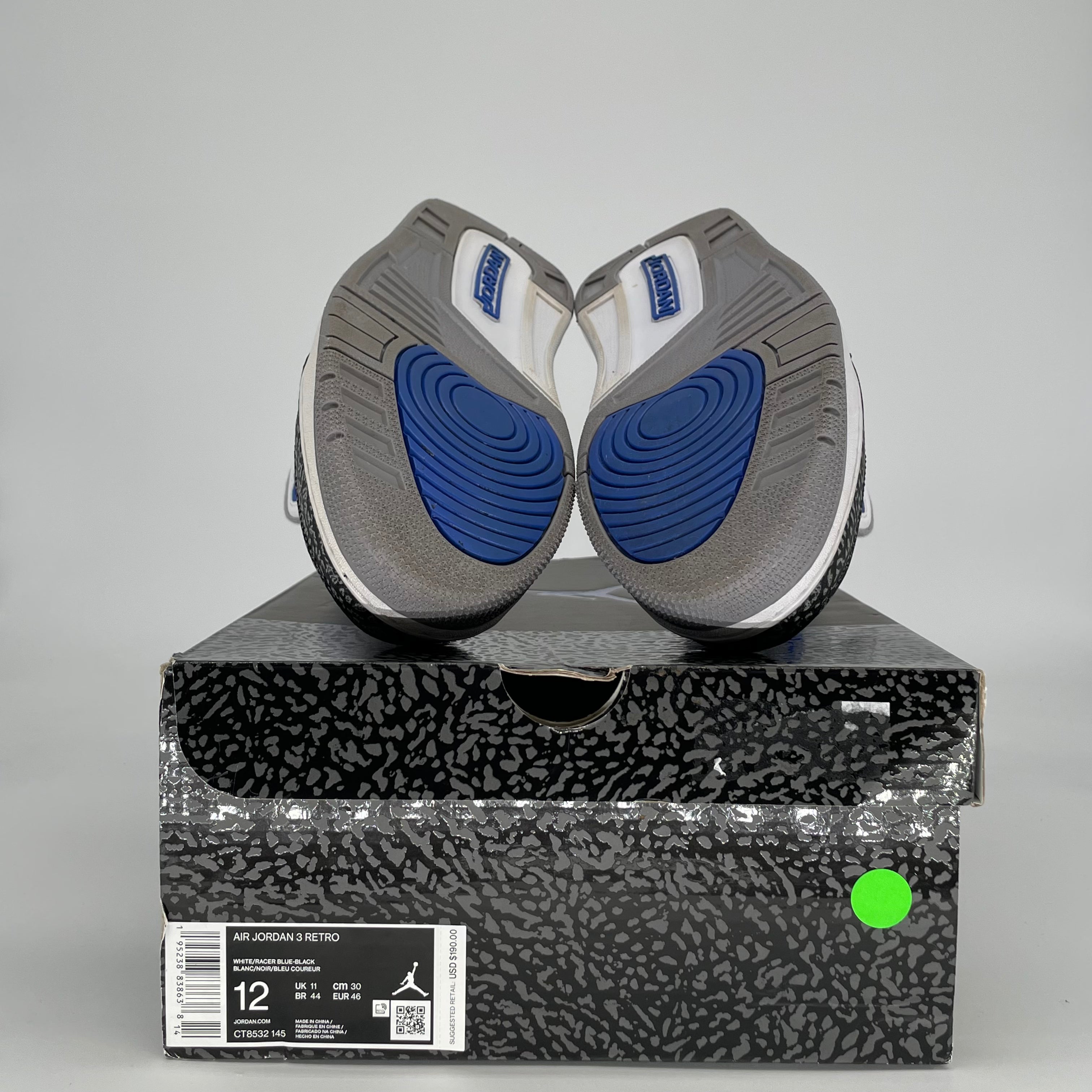 AIR JORDAN 3 RACER BLUE CT8532-145 SIZE 12/13.5W